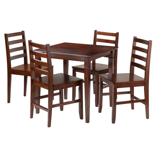 Kingsgate 5-Pc Dining Table with Ladder-back Chairs, Walnut