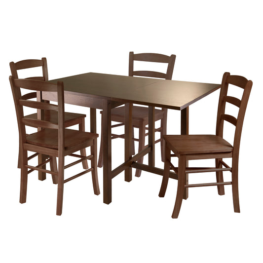 Lynden 5-Pc Dining Table with Ladder-back Chairs, Walnut