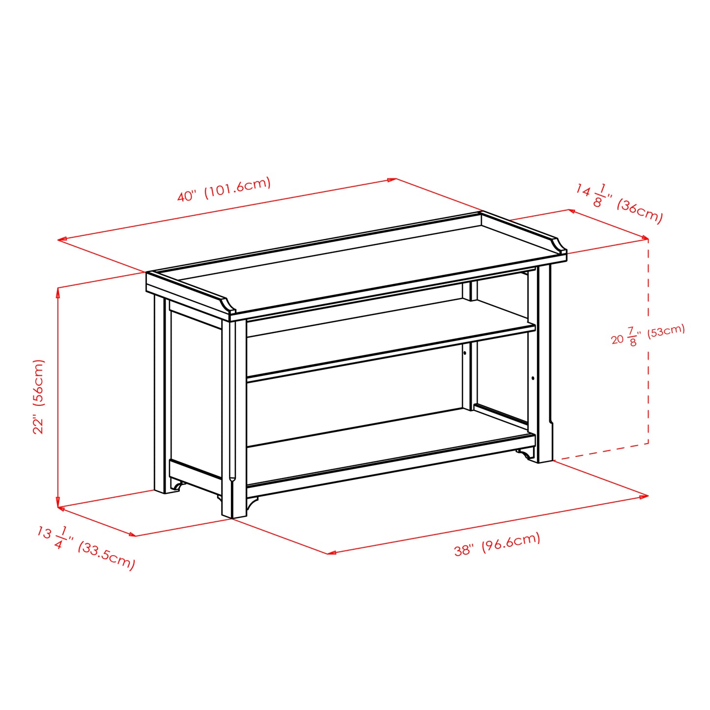 Milan Storage Hall Bench, Walnut