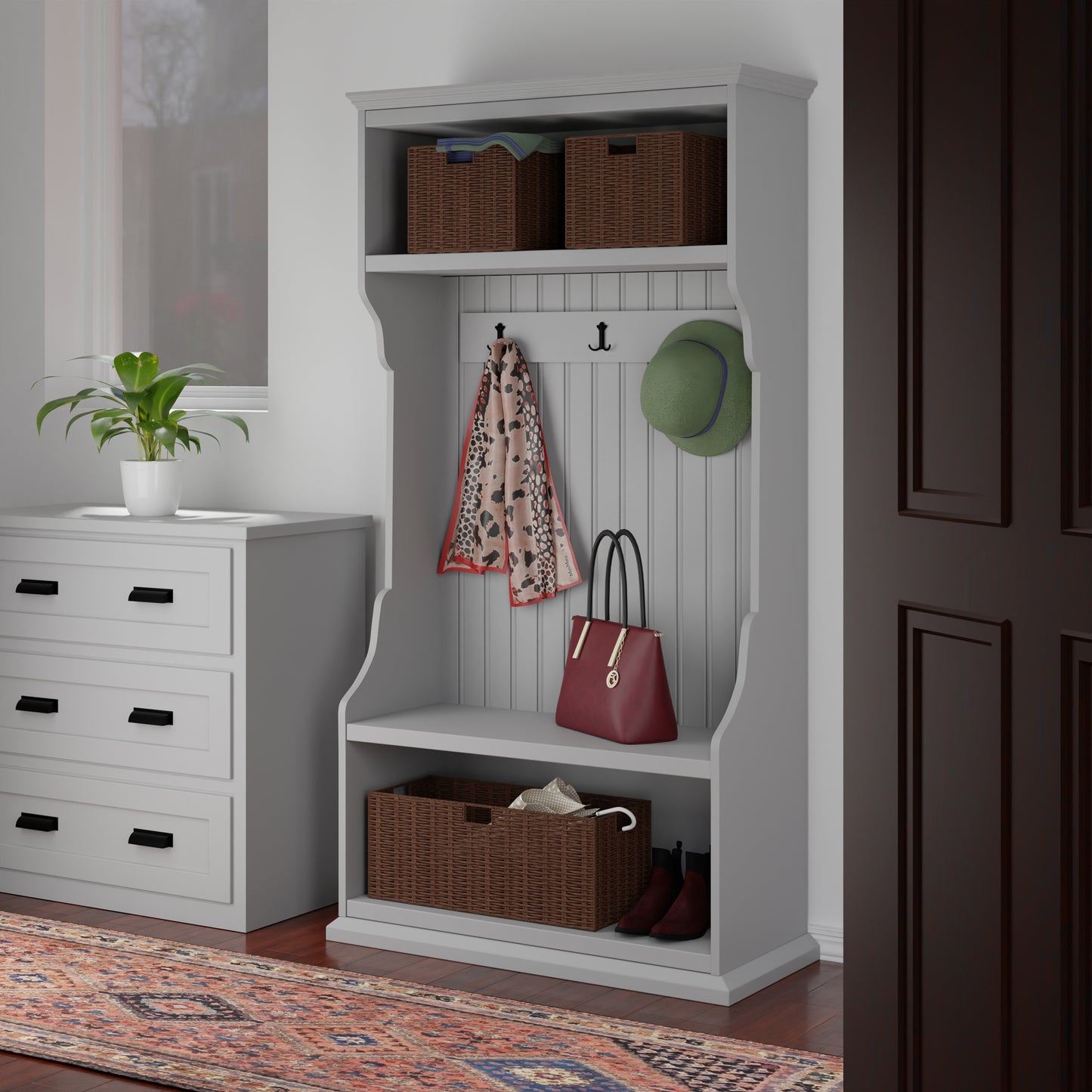 Tessa 3-Pc Foldable Woven Rope Basket Set, Walnut