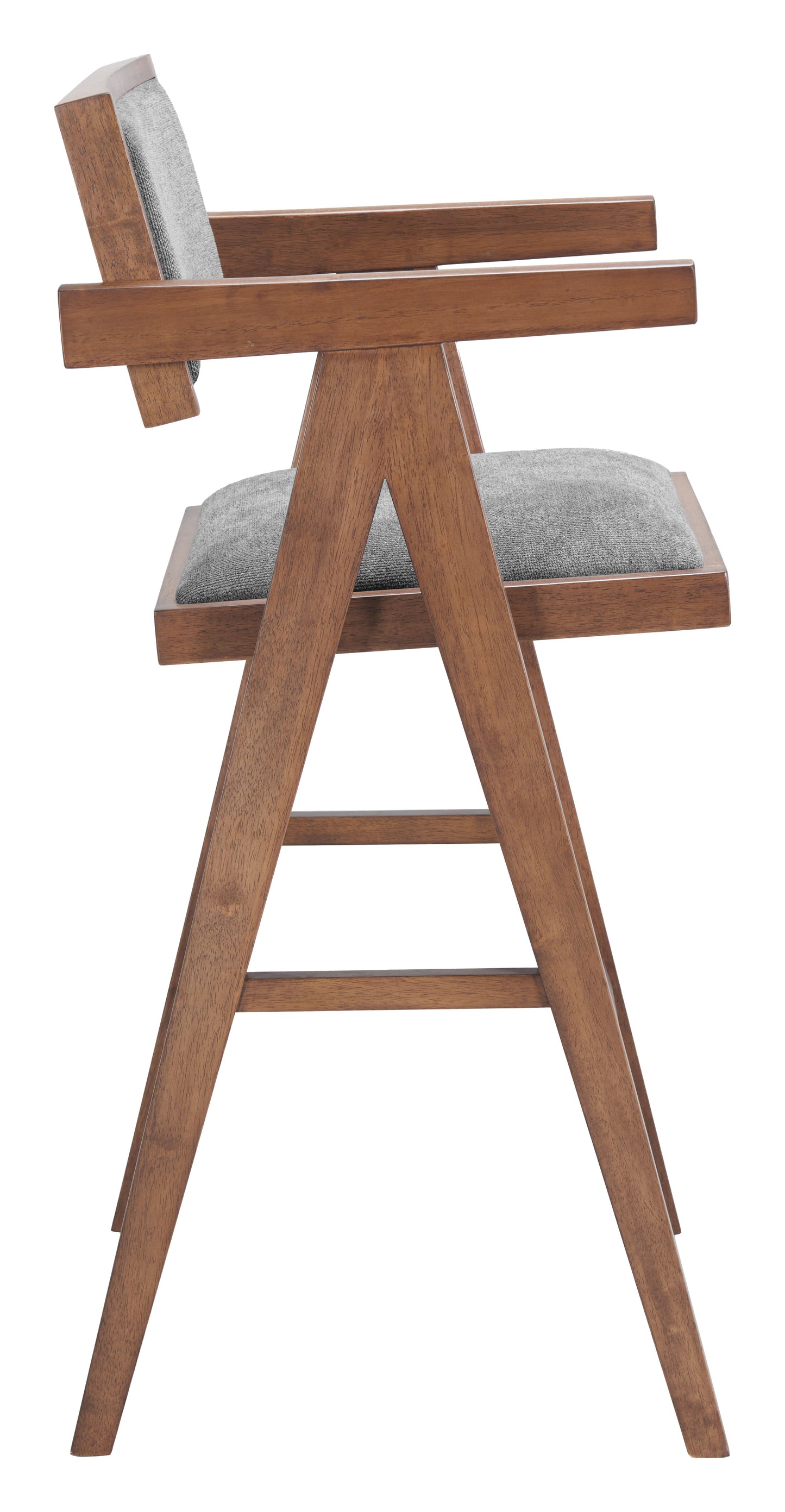 Delhi Barstool (Set of 2) Gray & Walnut - 2