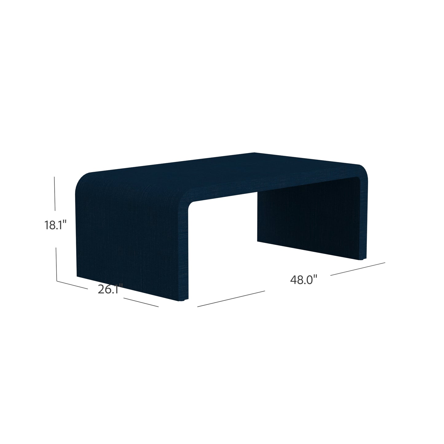 Butler Specialty Company Chatham 48 in. W Raffia Waterfall Coffee Table, Navy Blue
