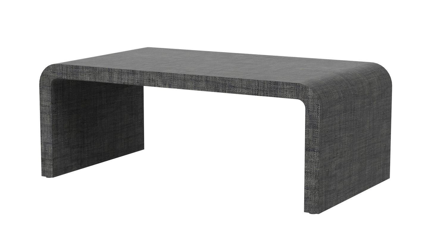 Butler Specialty Company Chatham 48 in. W Raffia Waterfall Coffee Table, Charcoal