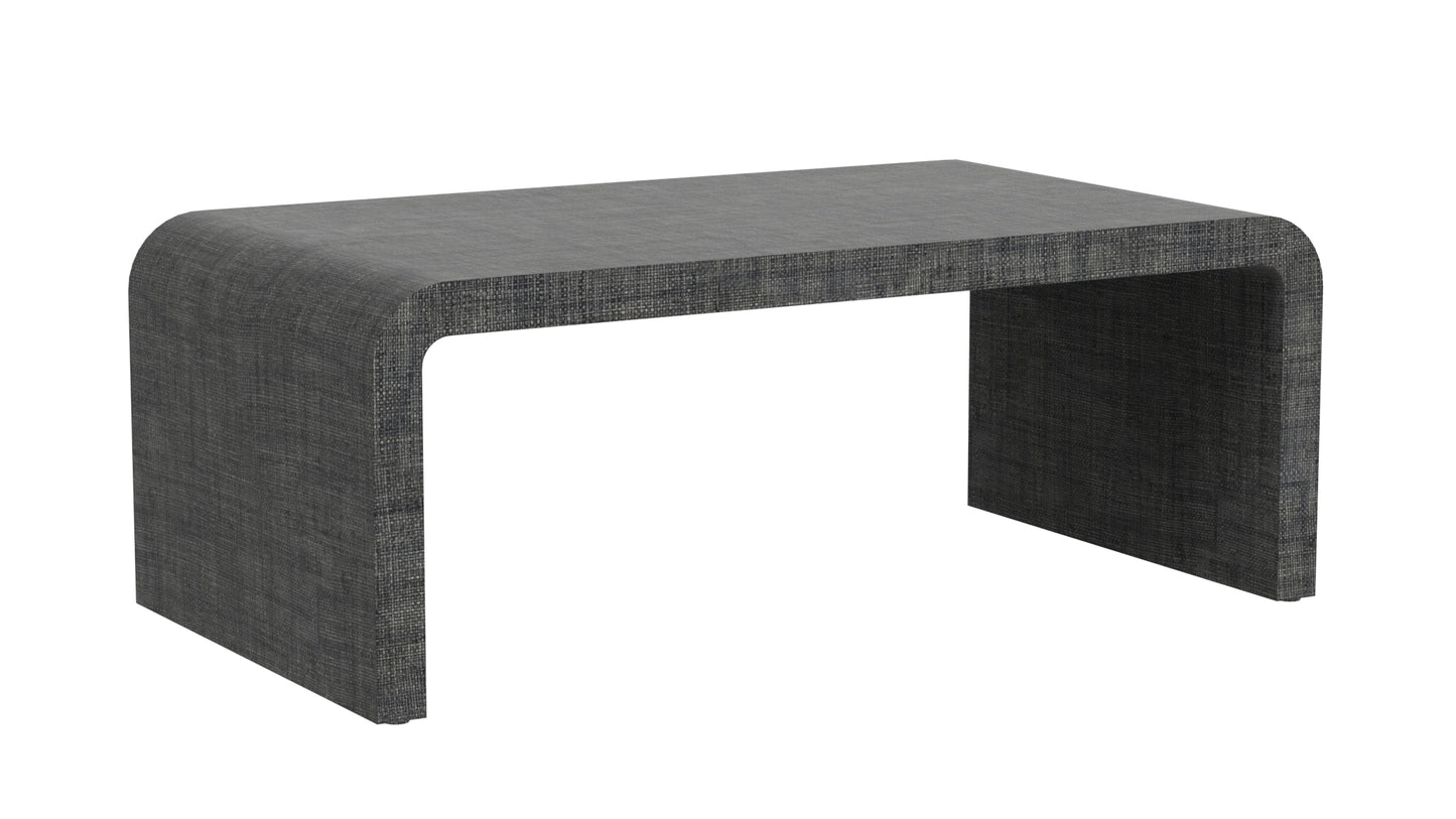 Butler Specialty Company Chatham 48 in. W Raffia Waterfall Coffee Table, Charcoal
