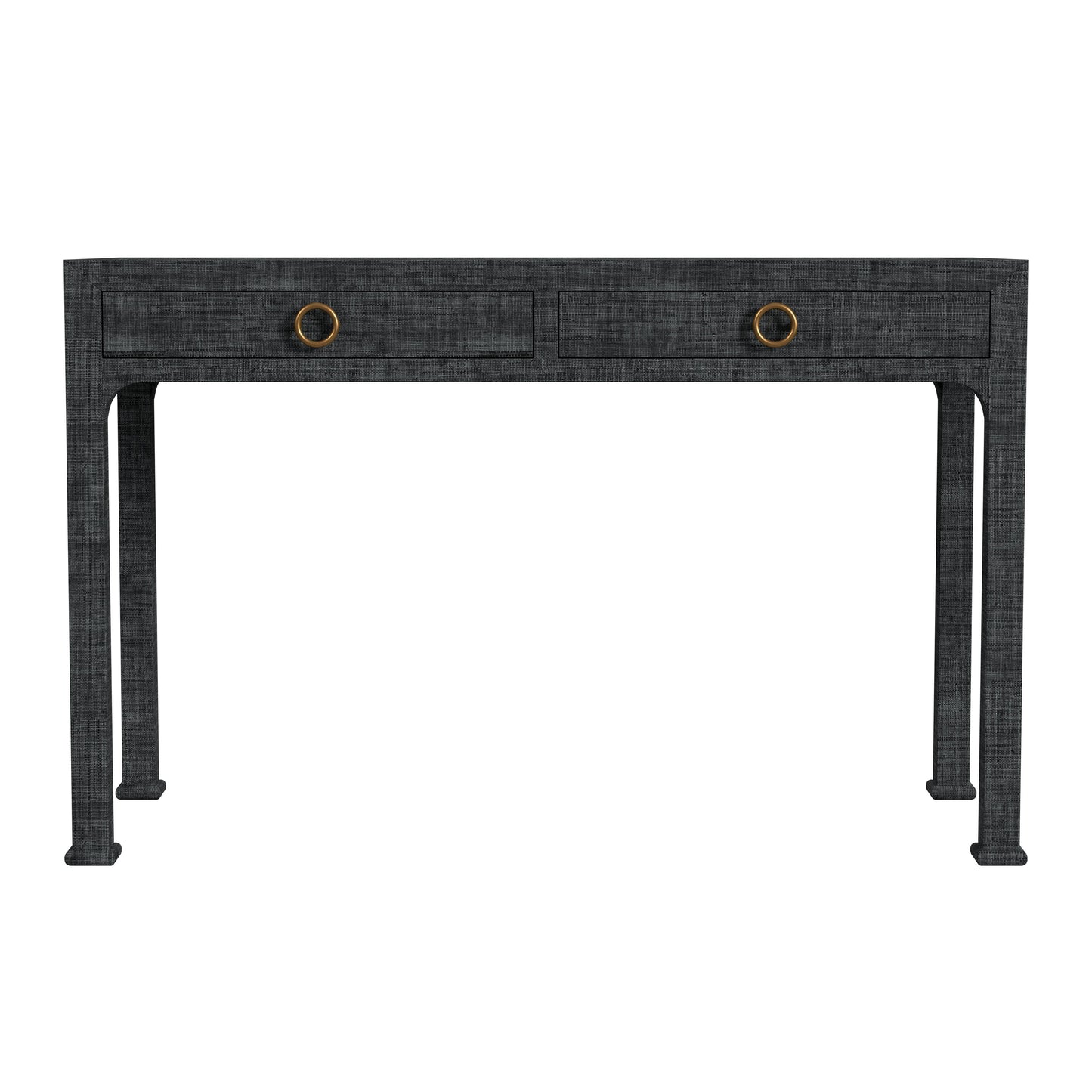 Butler Specialty Company Chatham 47 in. W Rectangular Raffia and Wood 2 Drawer Desk, Charcoal