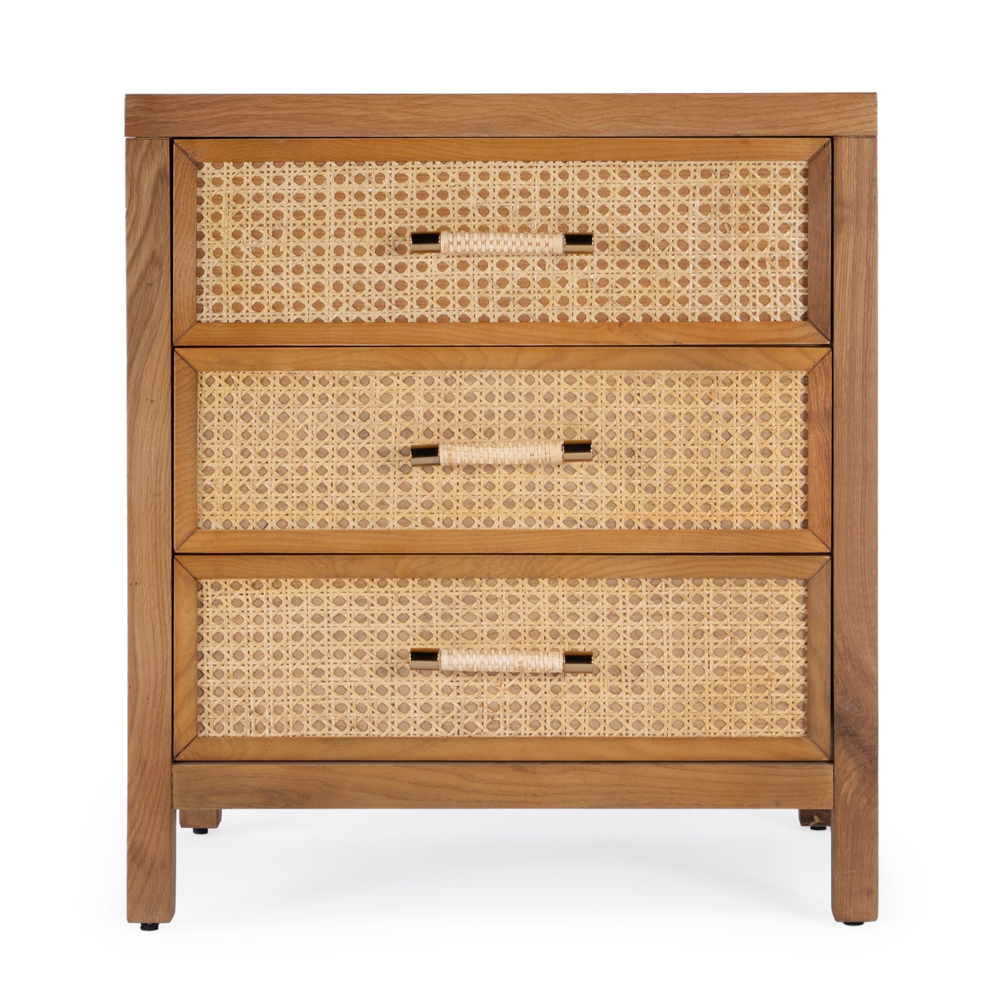 Butler Specialty Company Mesa 25 in. W Rectangular Cane and Solid Wood  3 Drawer Nightstand, Natural