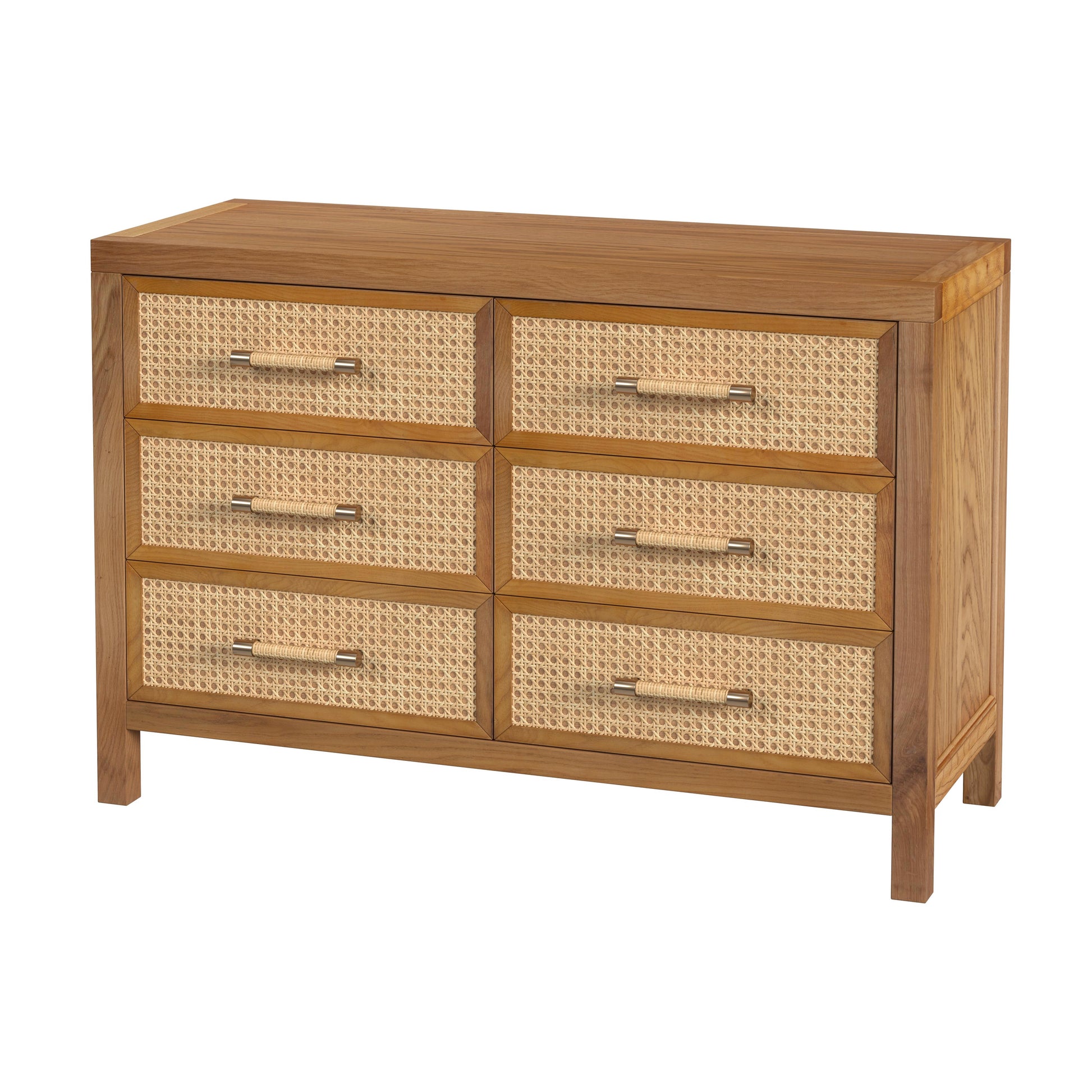 Butler Specialty Company Mesa 44 in. W Cane and Wood 6 Drawer Dresser, Natural