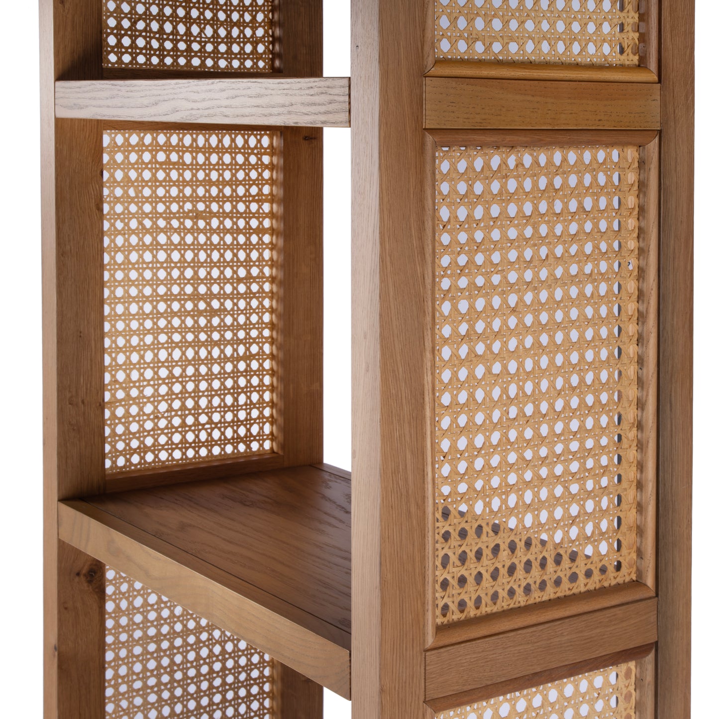 Butler Specialty Company Mesa 24 in. W x 72 in. H Cane and Wood 4 Tier Open Back Etagere Bookcase, Natural