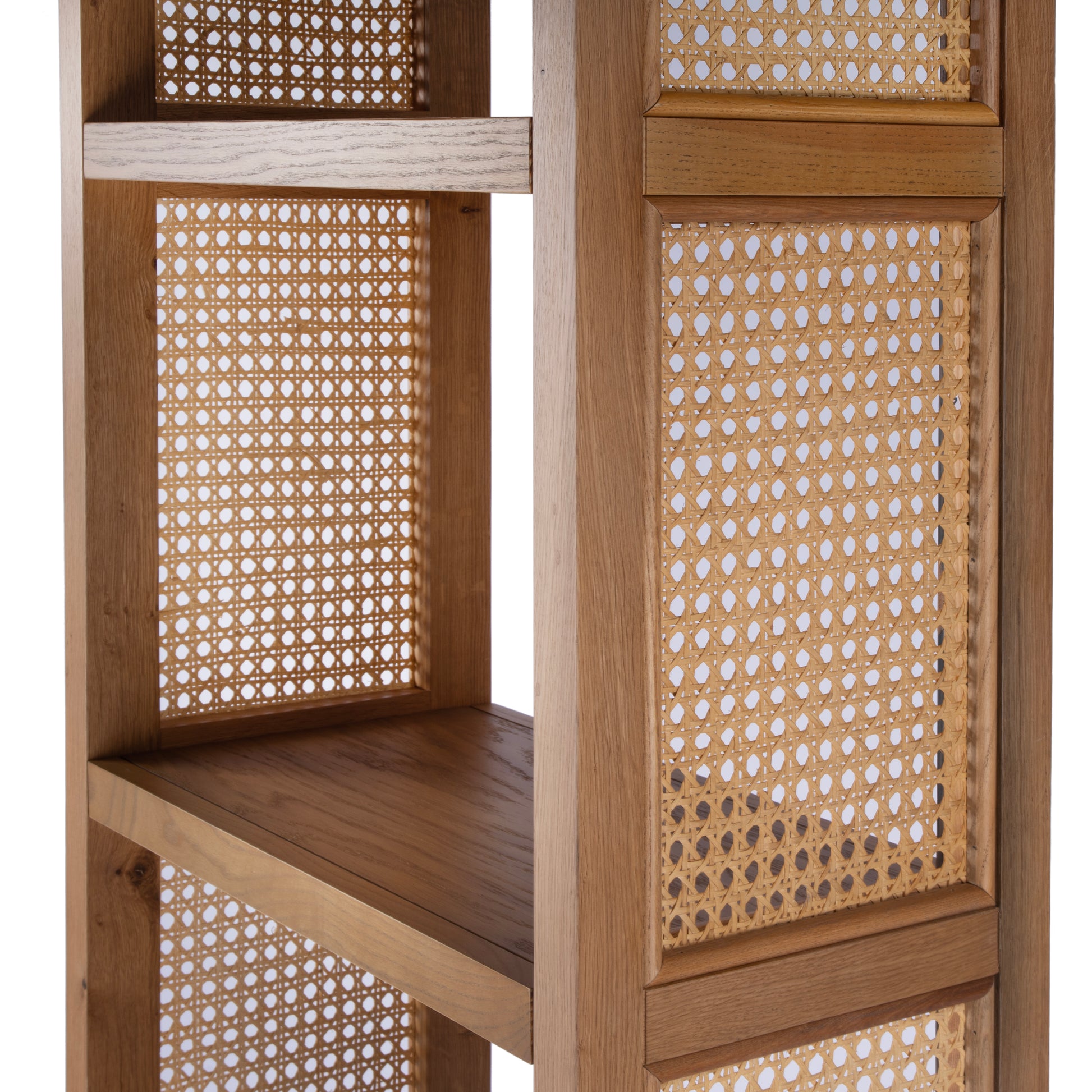 Butler Specialty Company Mesa 24 in. W x 72 in. H Cane and Wood 4 Tier Open Back Etagere Bookcase, Natural