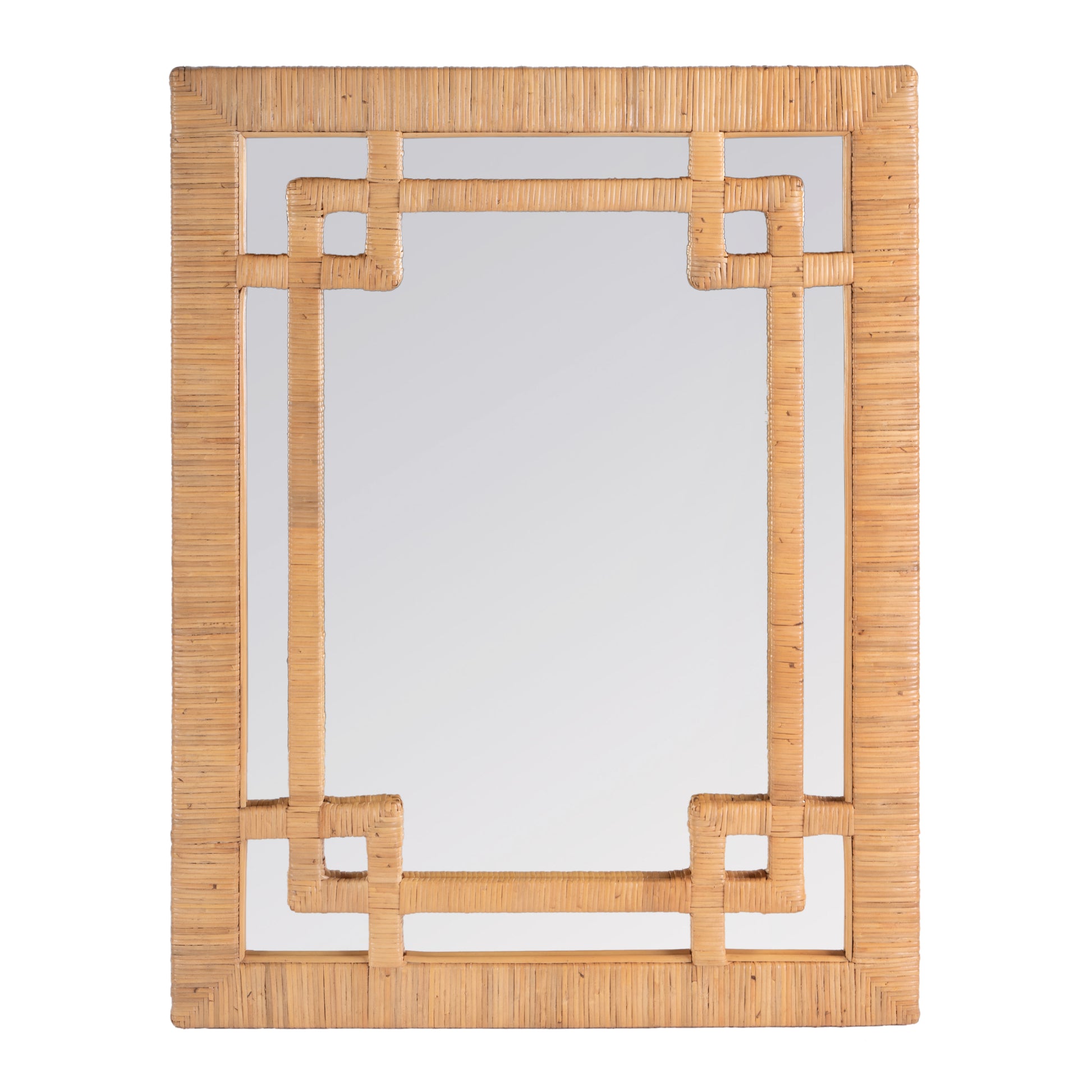 Butler Specialty Company Hana 30 in. W x 40 in. H Rectangular Woven Rattan Wall Mirror, Light Brown