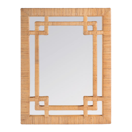Butler Specialty Company Hana 30 in. W x 40 in. H Rectangular Woven Rattan Wall Mirror, Light Brown