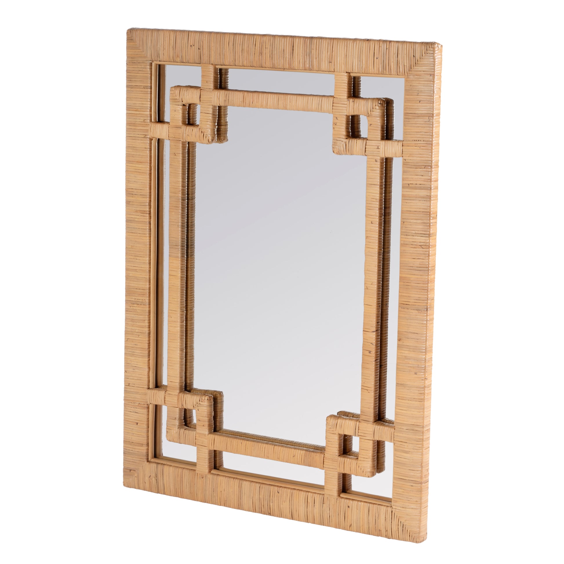 Butler Specialty Company Hana 30 in. W x 40 in. H Rectangular Woven Rattan Wall Mirror, Light Brown