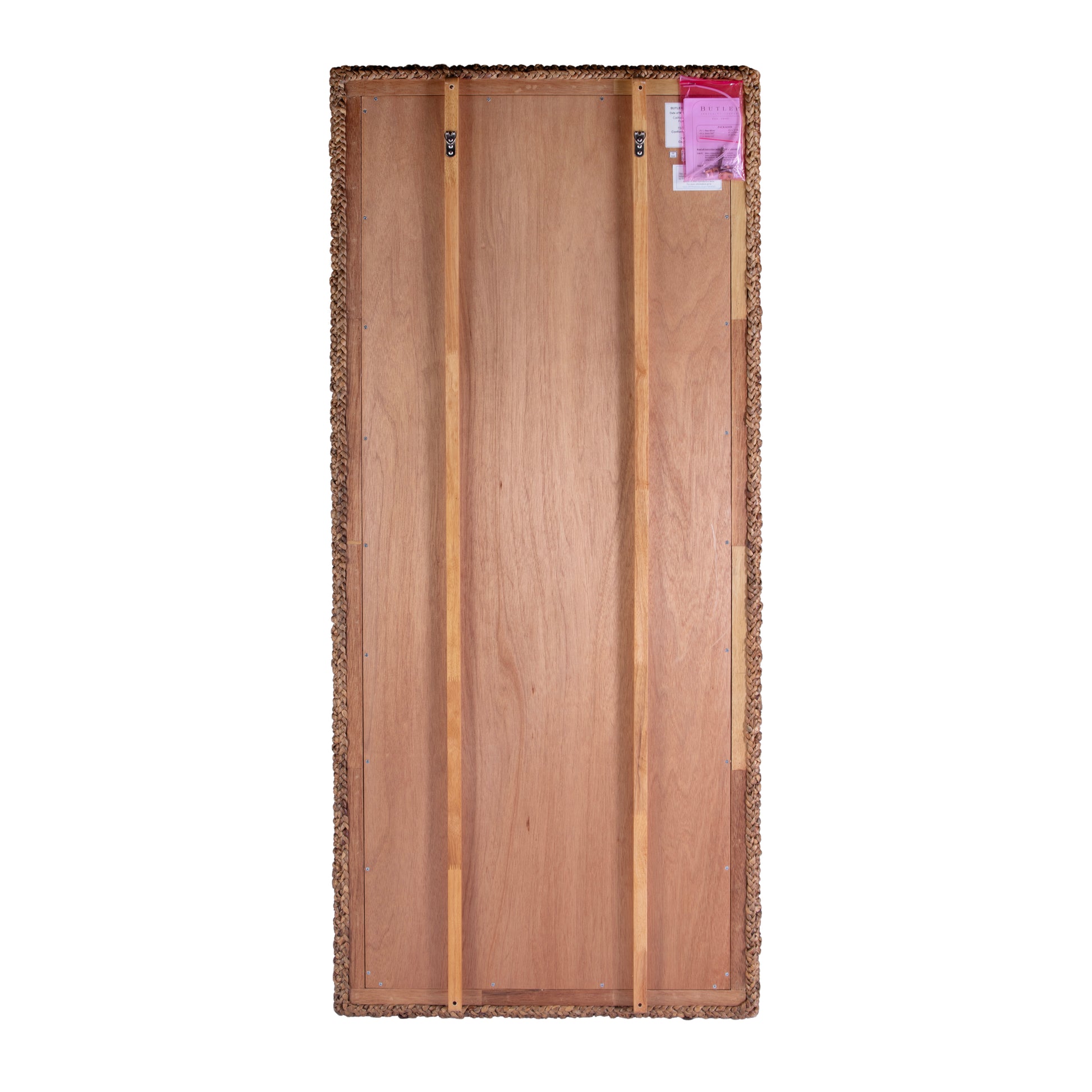 Butler Specialty Company Gloucester 32.25 in. W x 70.5 in. H Rectangular Woven Water Hyacinth Floor Mirror, Brown