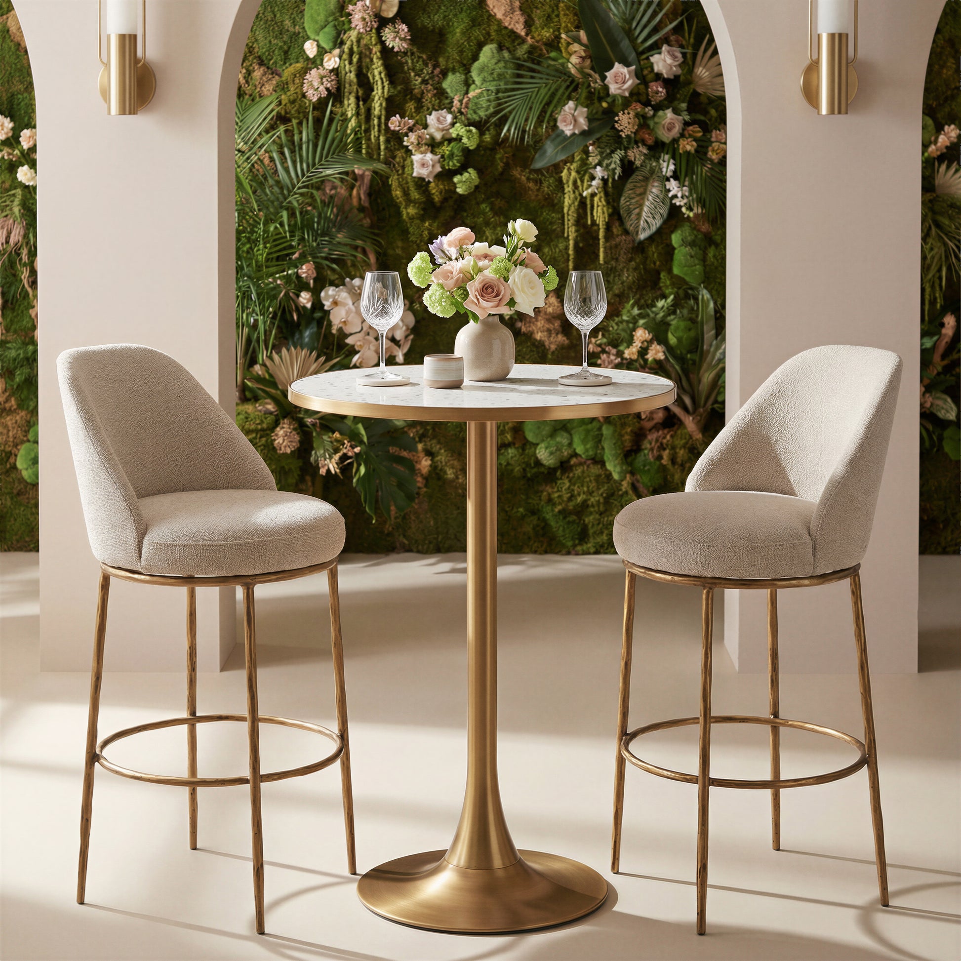 Bite Bar Table Beige & Gold - 9