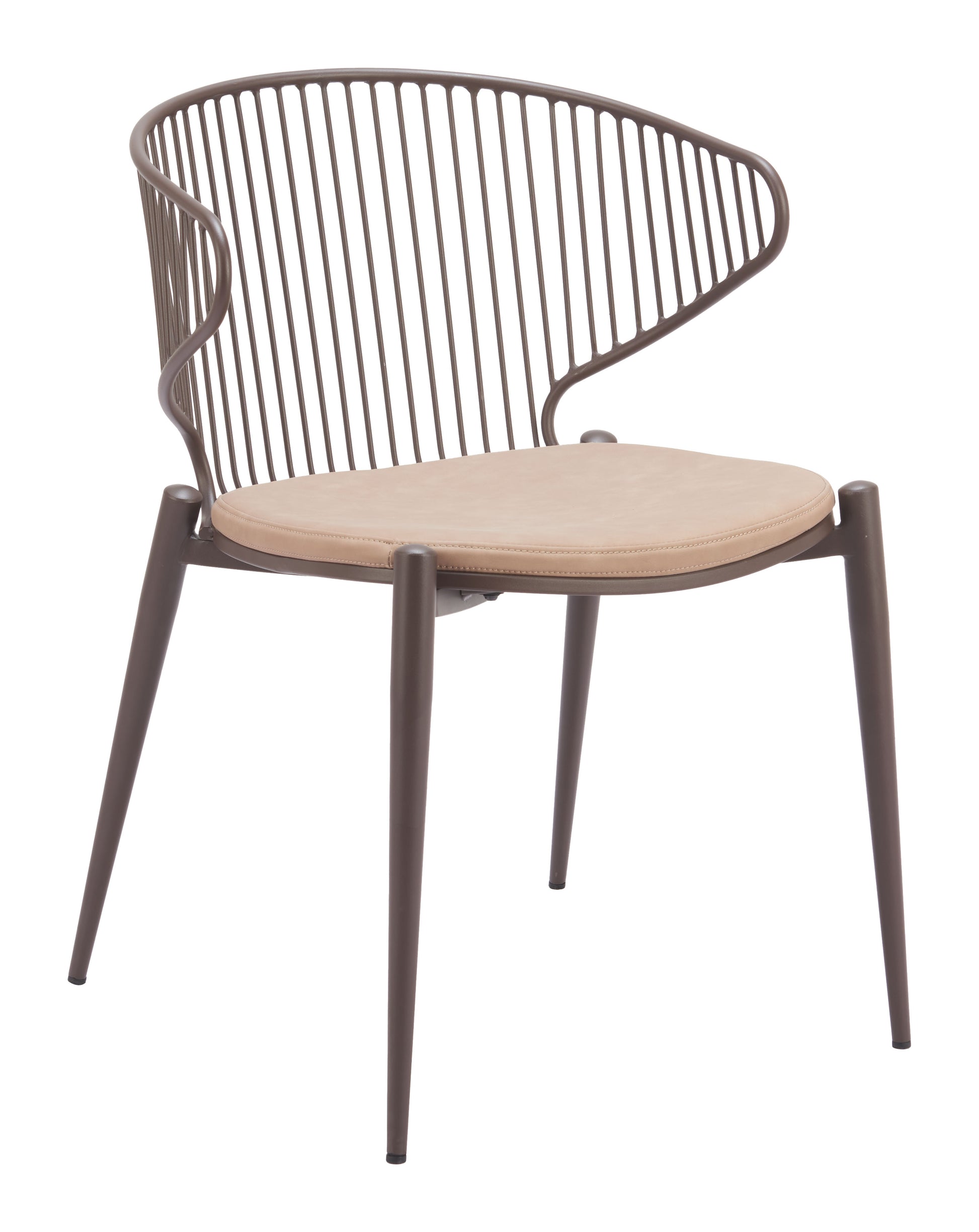 Silues Dining Chair (Set of 2) Taupe & Brown - 6