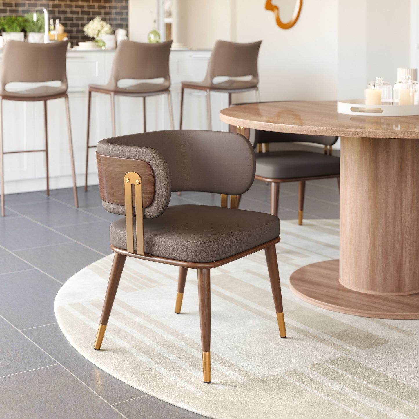 Brew Dining Chair Brown & Walnut - 9