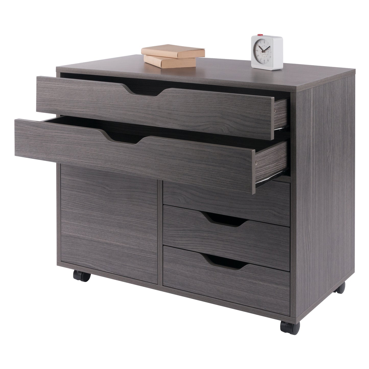 Halifax 3-Section Multi-Storage Mobile Cabinet, Charcoal