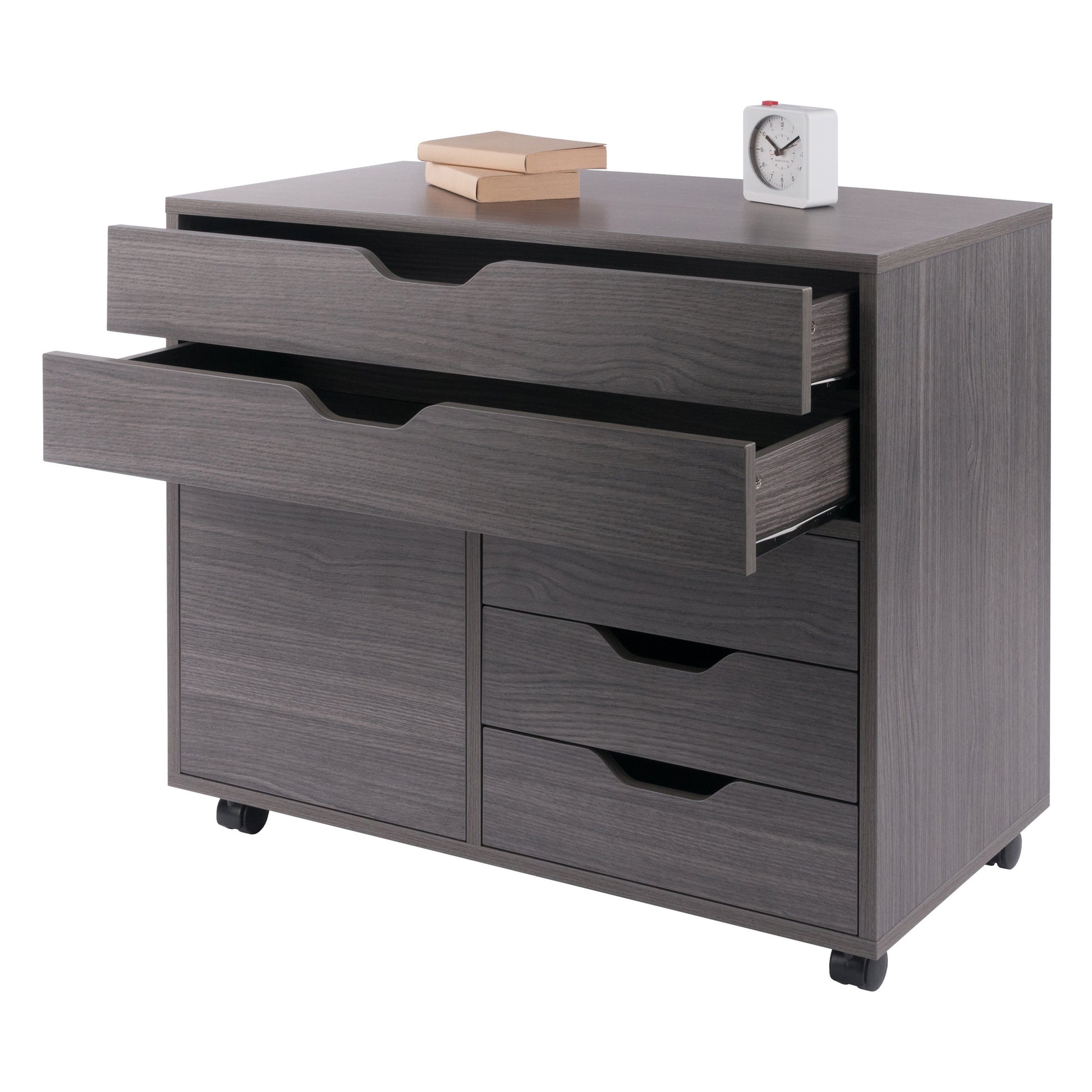 Halifax 3-Section Multi-Storage Mobile Cabinet, Charcoal