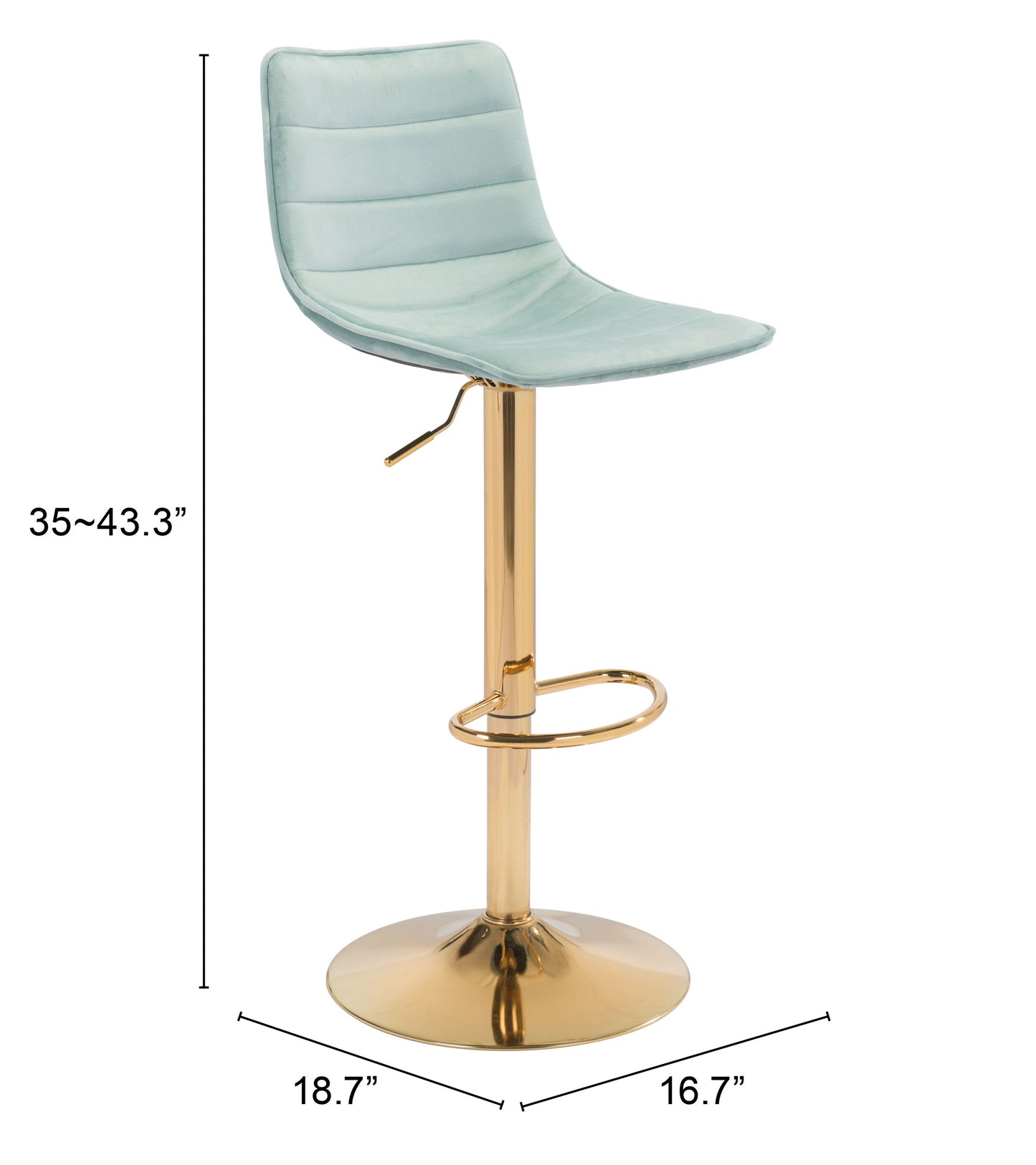 Prima Barstool Light Green & Gold