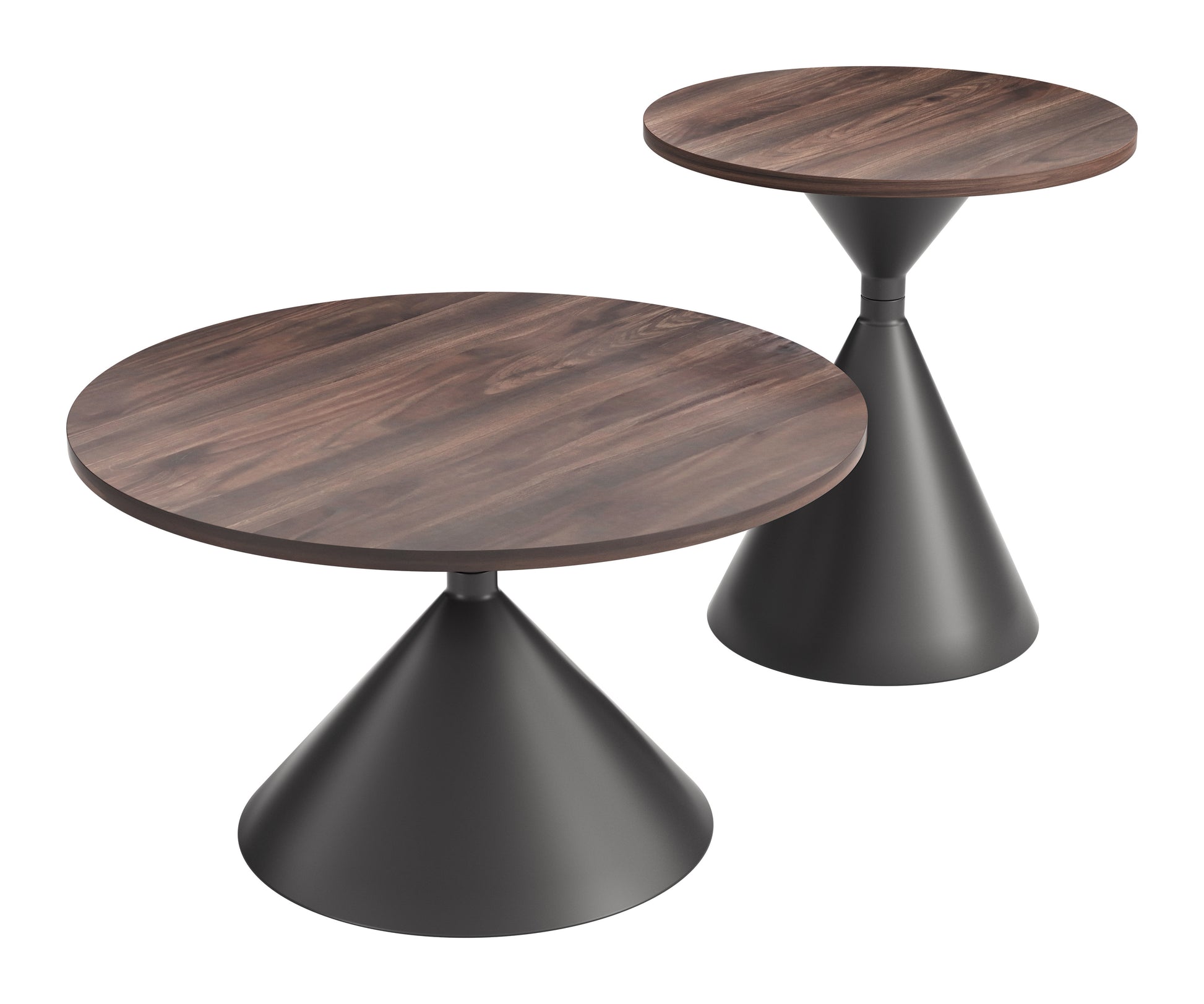 Rosk Coffee Table Set (2-Piece) Walnut & Black - 3