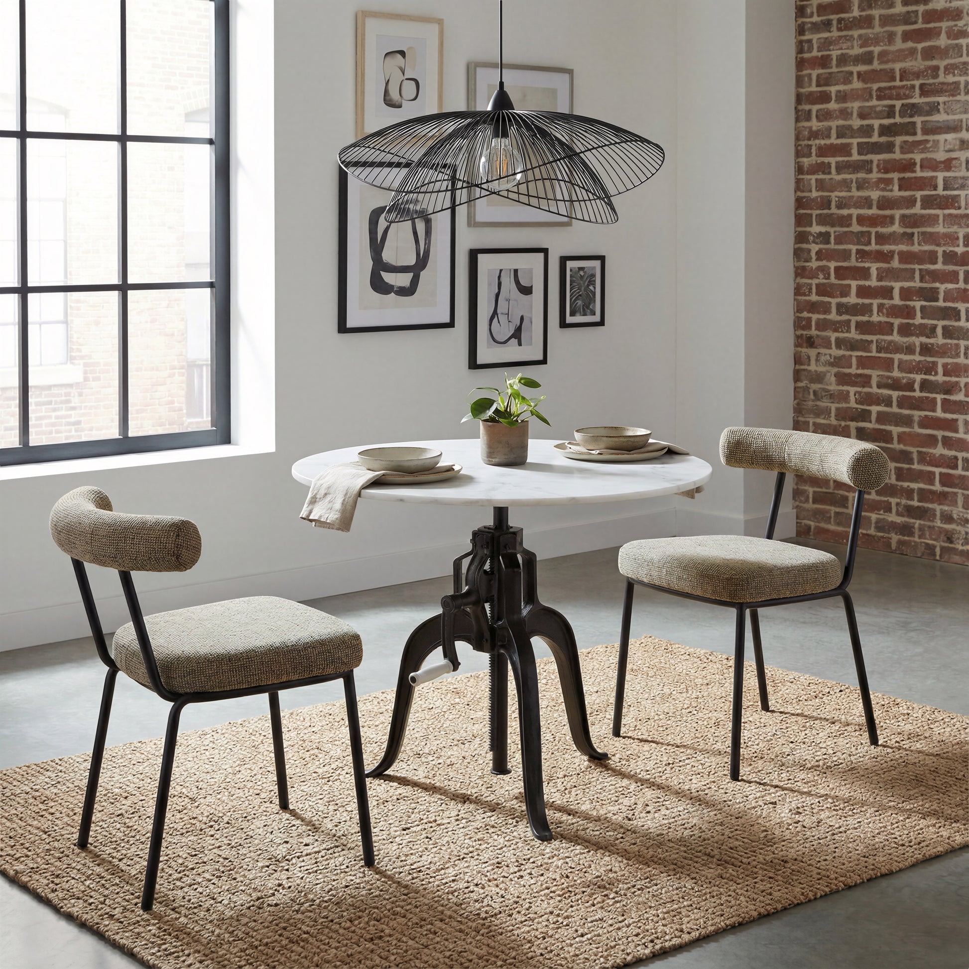 Mufid Bistro Table White & Black - 7