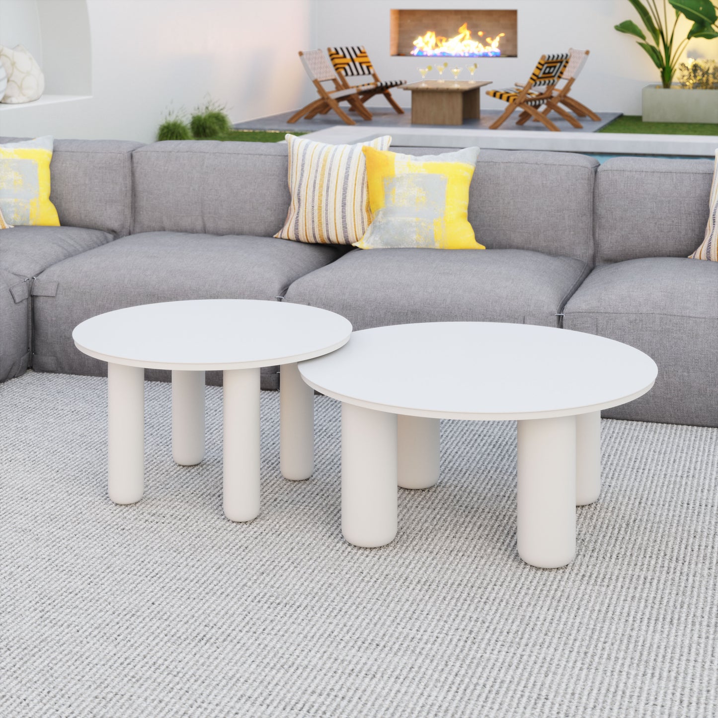 Ola Coffee Table Set (2-Piece) White - 6
