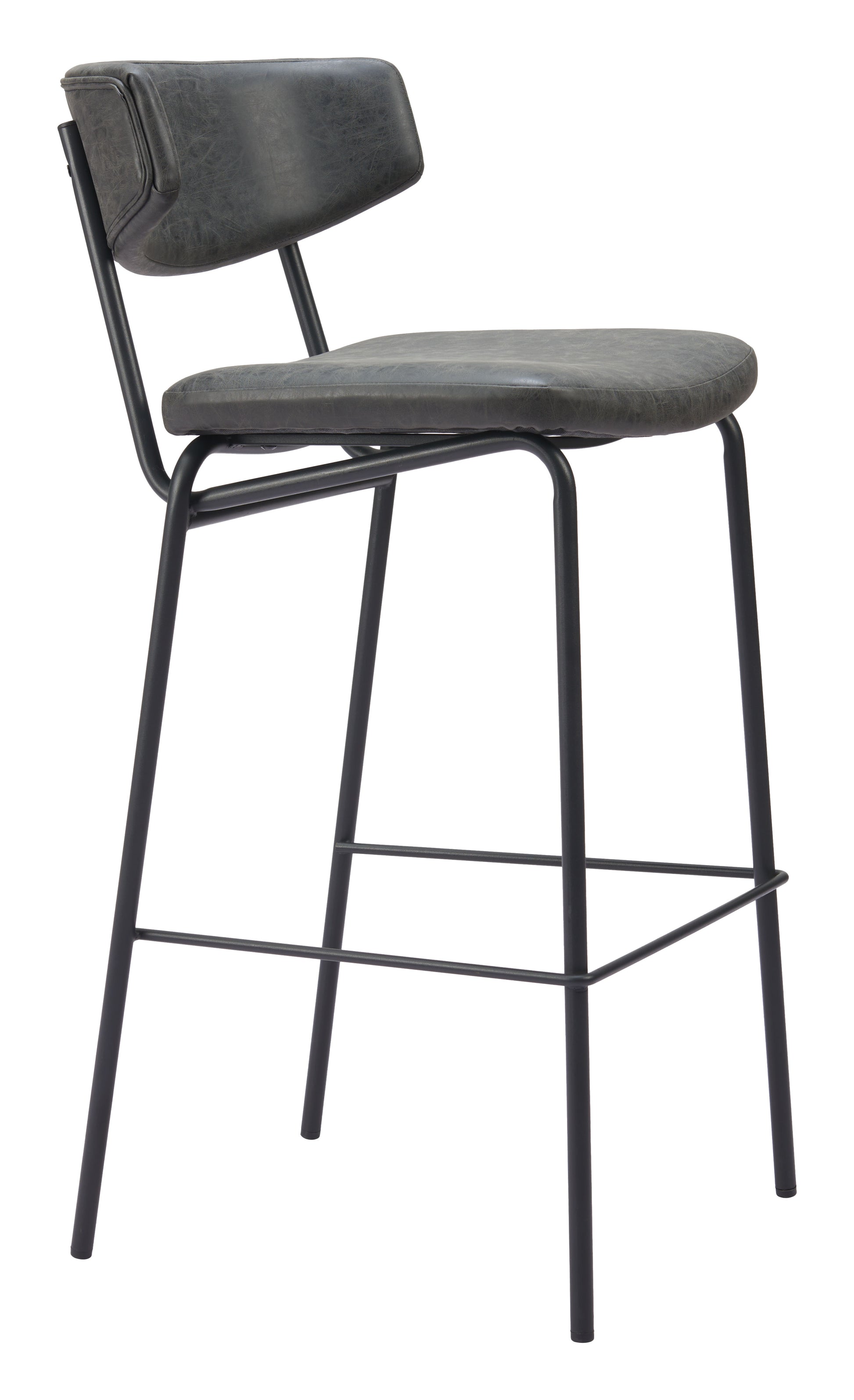 Charon Barstool (Set of 2) Vintage Black - 6