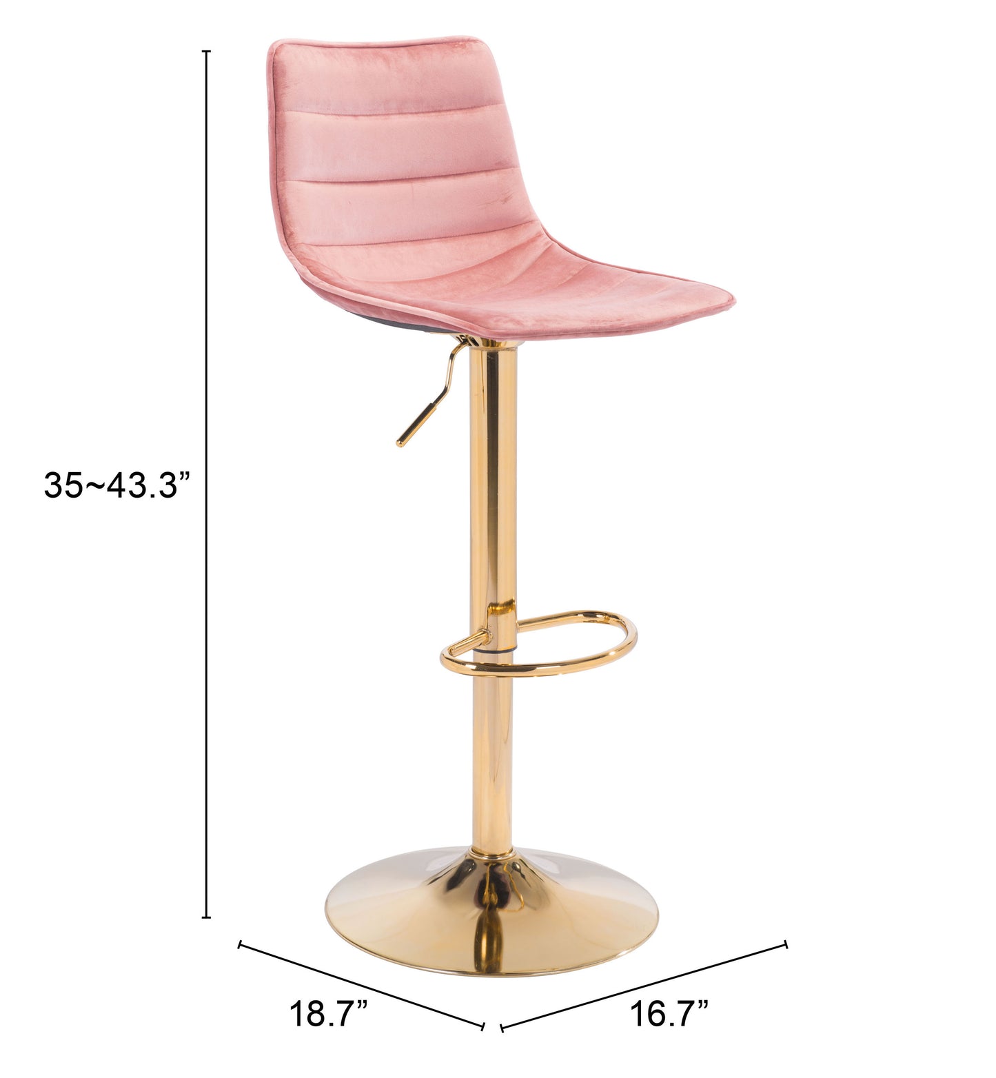 Prima Barstool Pink & Gold
