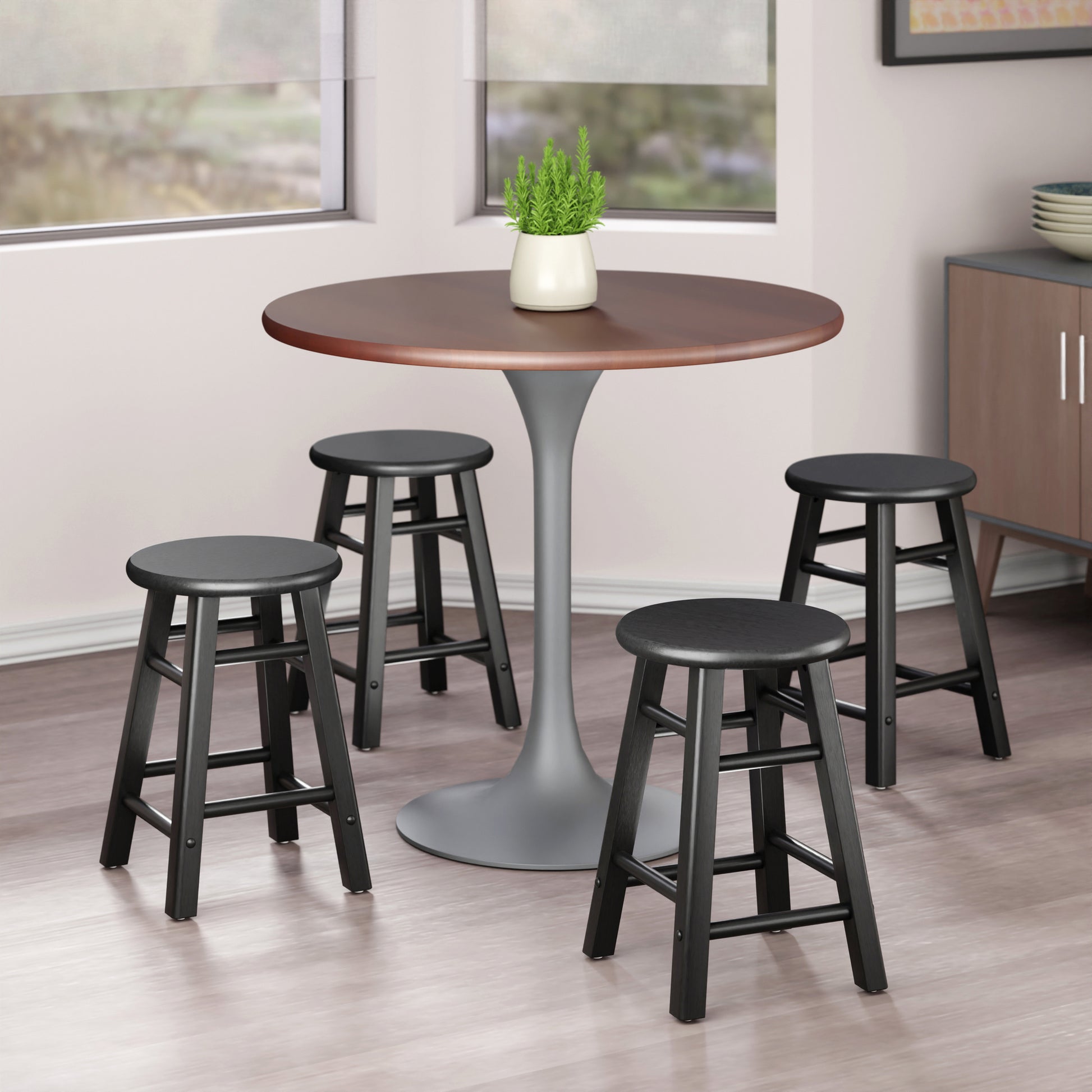 Element 2-Pc Dining Stool Set, Black