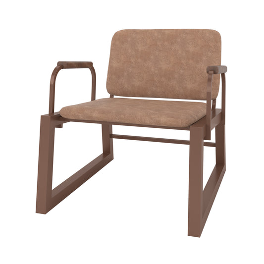 Manhattan Comfort Whythe PU Leather Low Accent Chair 1.0 in Corten AC-4PZ-217