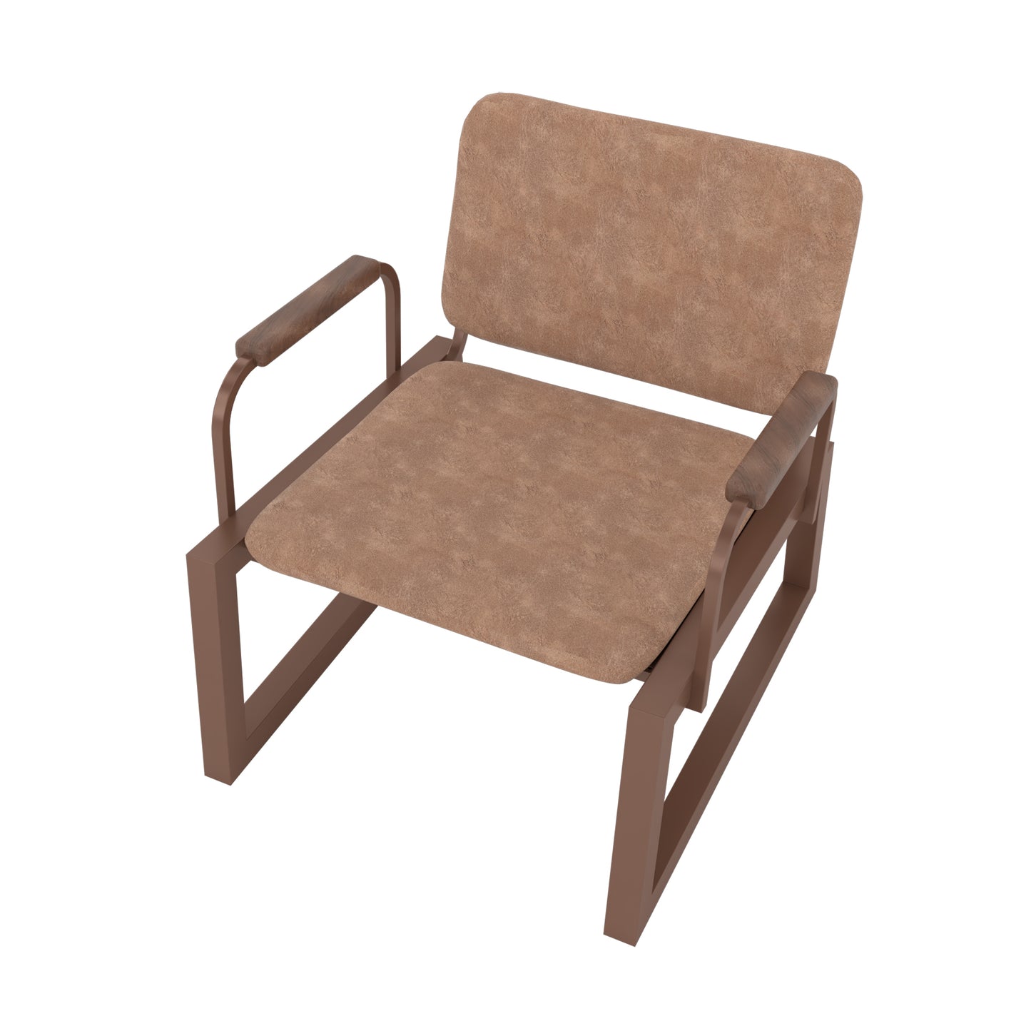 Manhattan Comfort Whythe PU Leather Low Accent Chair 1.0 in Corten AC-4PZ-217