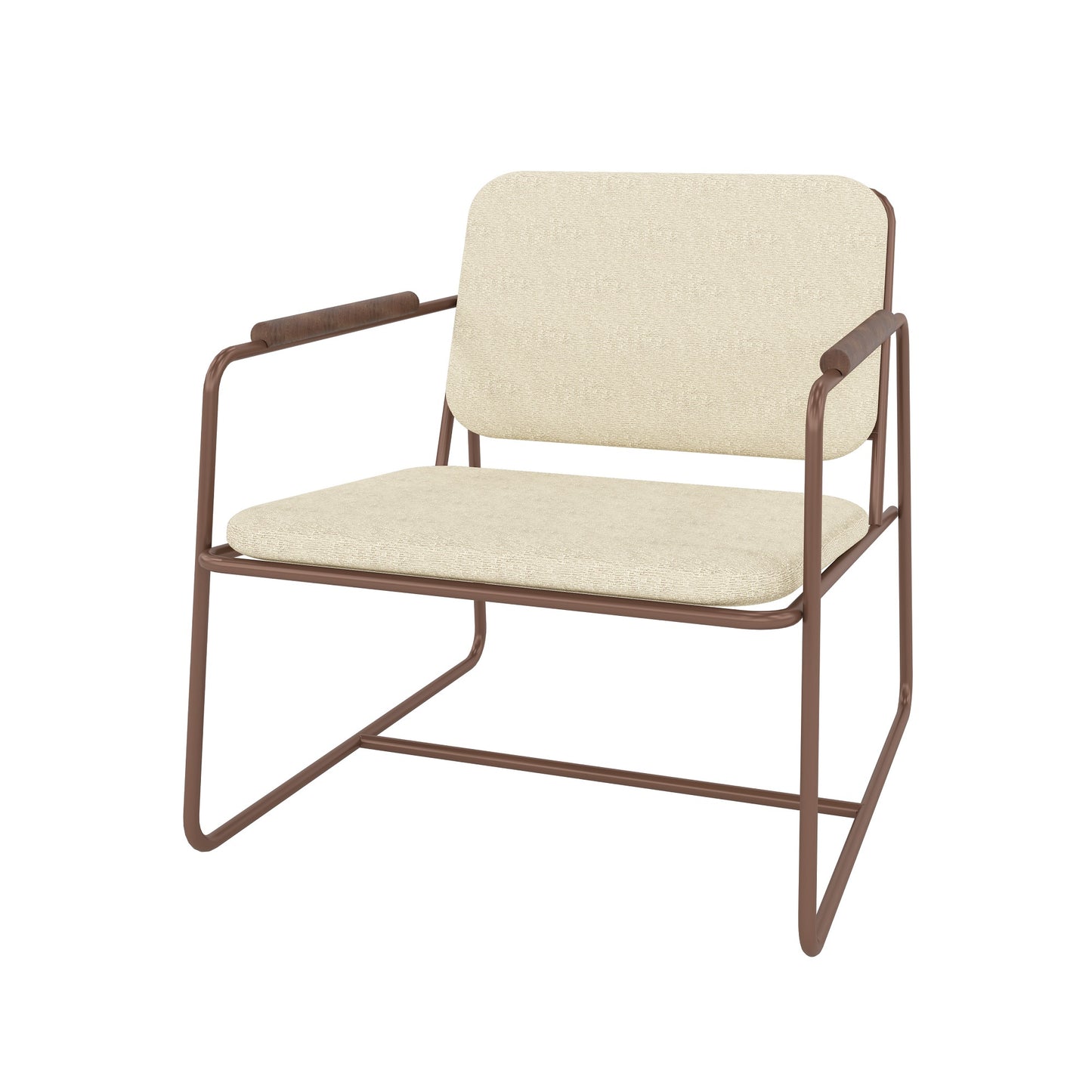 Manhattan Comfort Whythe PU Leather Low Accent Chair 2.0 in Natural Linen & Corten AC-5PZ-205