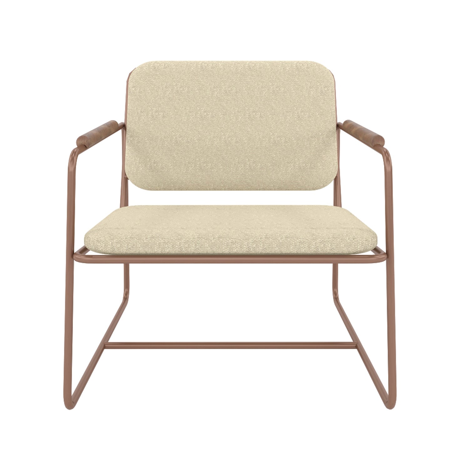 Manhattan Comfort Whythe PU Leather Low Accent Chair 2.0 in Natural Linen & Corten AC-5PZ-205