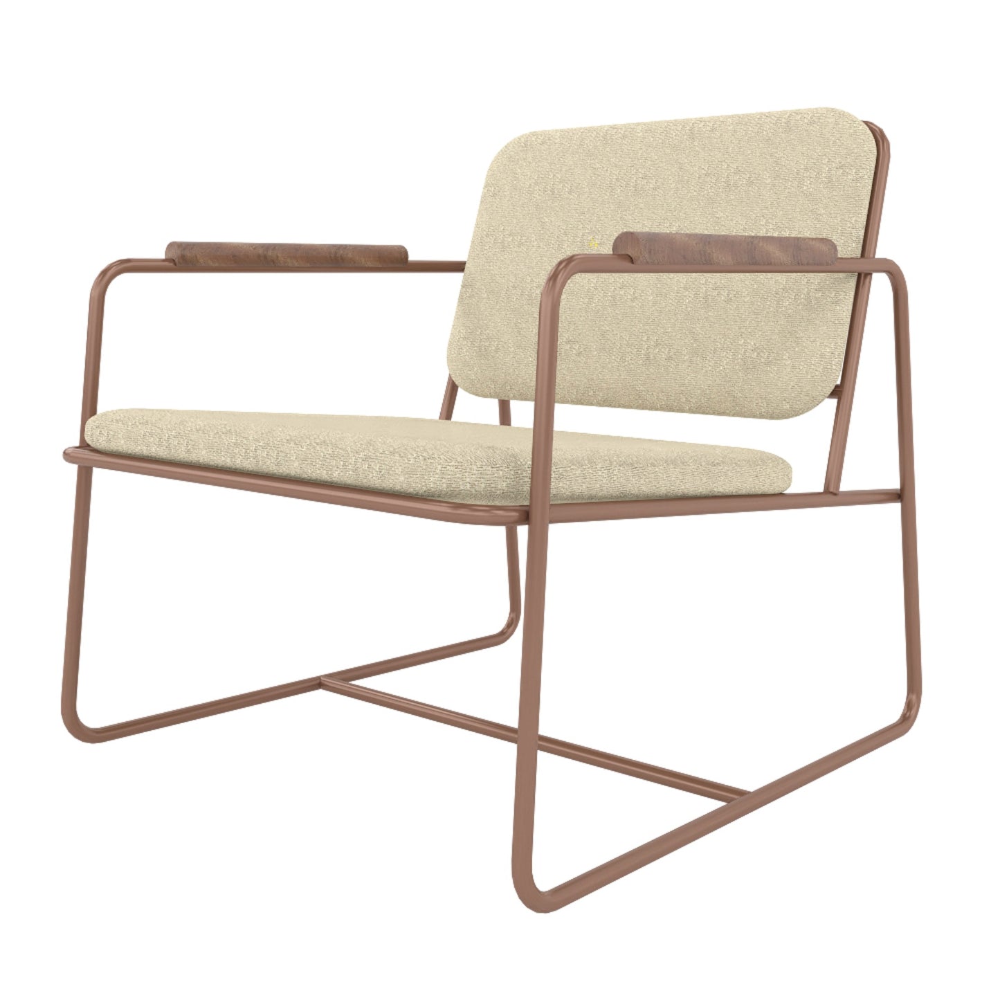 Manhattan Comfort Whythe PU Leather Low Accent Chair 2.0 in Natural Linen & Corten AC-5PZ-205