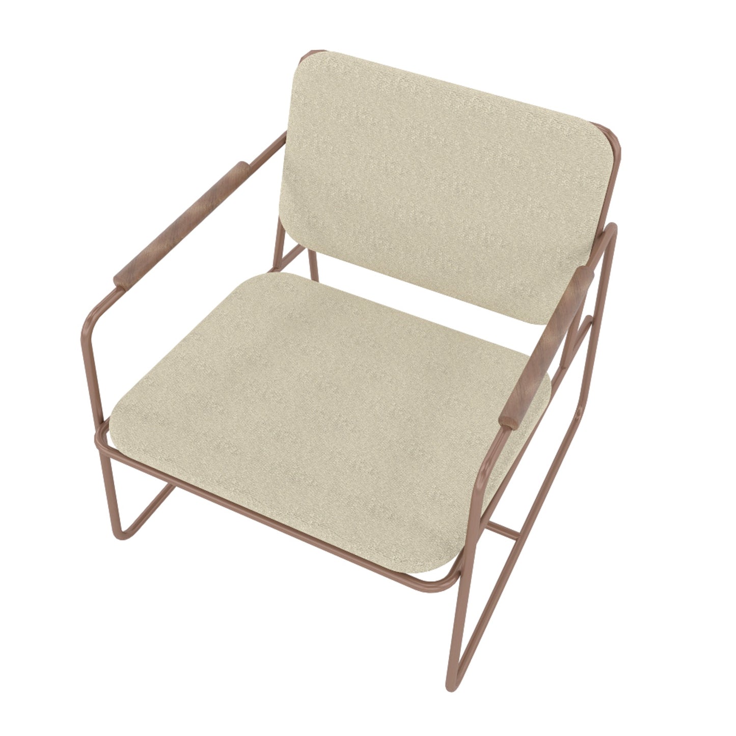 Manhattan Comfort Whythe PU Leather Low Accent Chair 2.0 in Natural Linen & Corten AC-5PZ-205