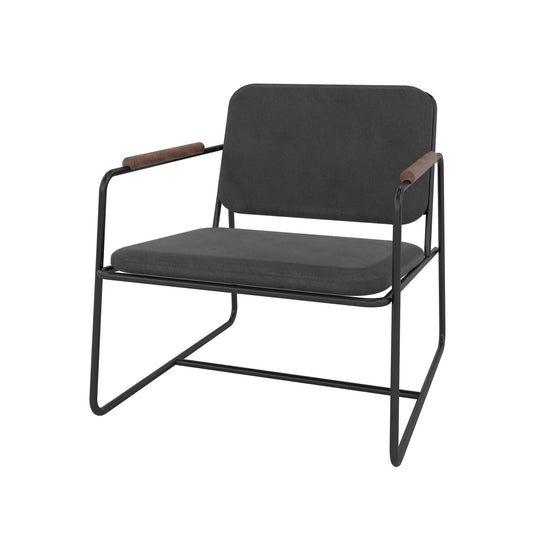 Manhattan Comfort Whythe PU Leather Low Accent Chair 2.0 in Black AC-5PZ-207