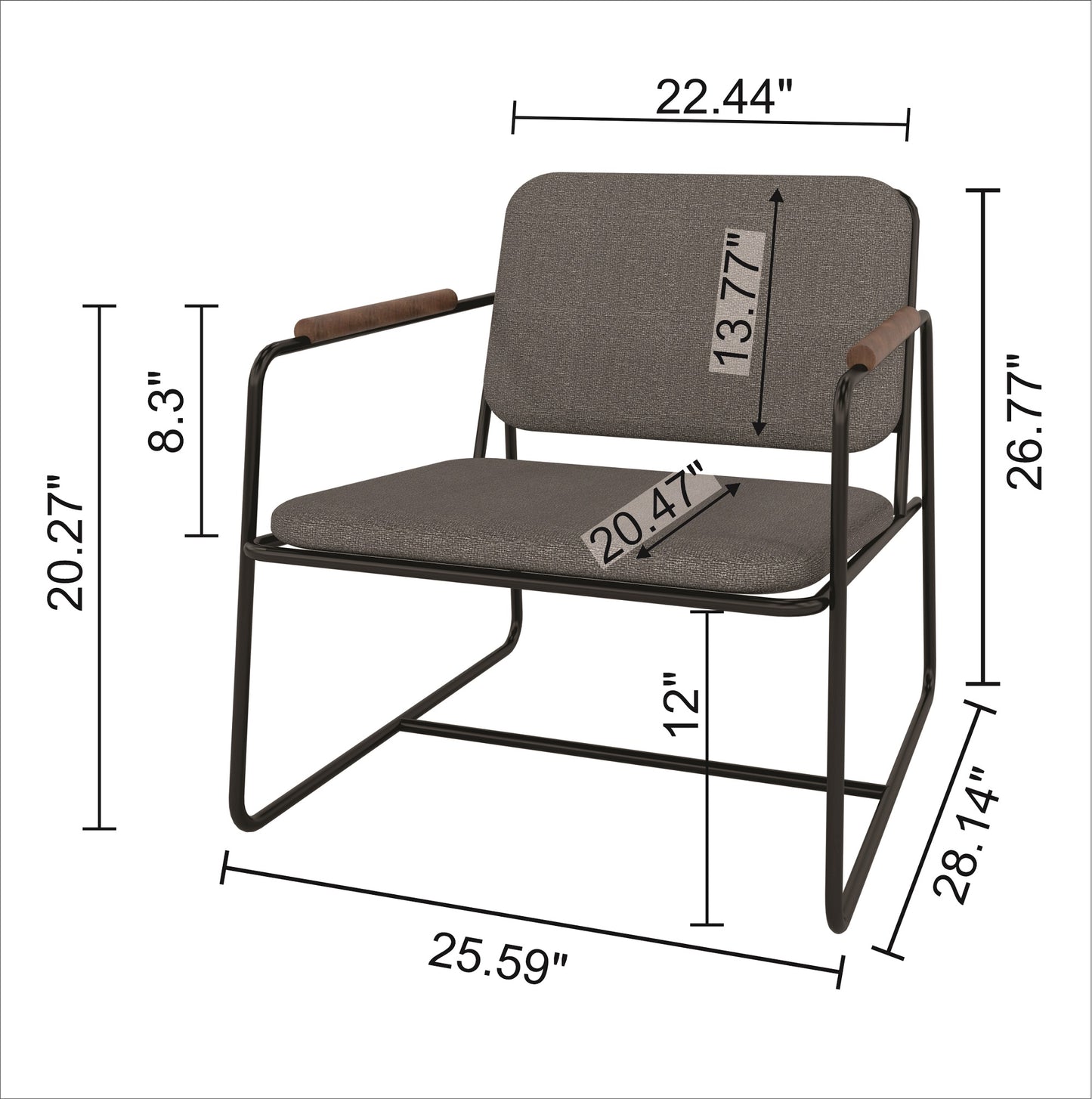 Manhattan Comfort Whythe PU Leather Low Accent Chair 2.0 in Black AC-5PZ-207