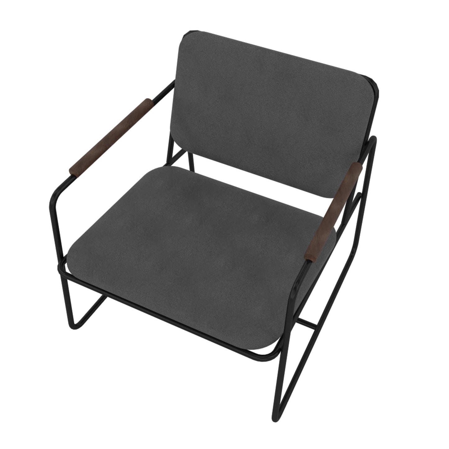Manhattan Comfort Whythe PU Leather Low Accent Chair 2.0 in Black AC-5PZ-207