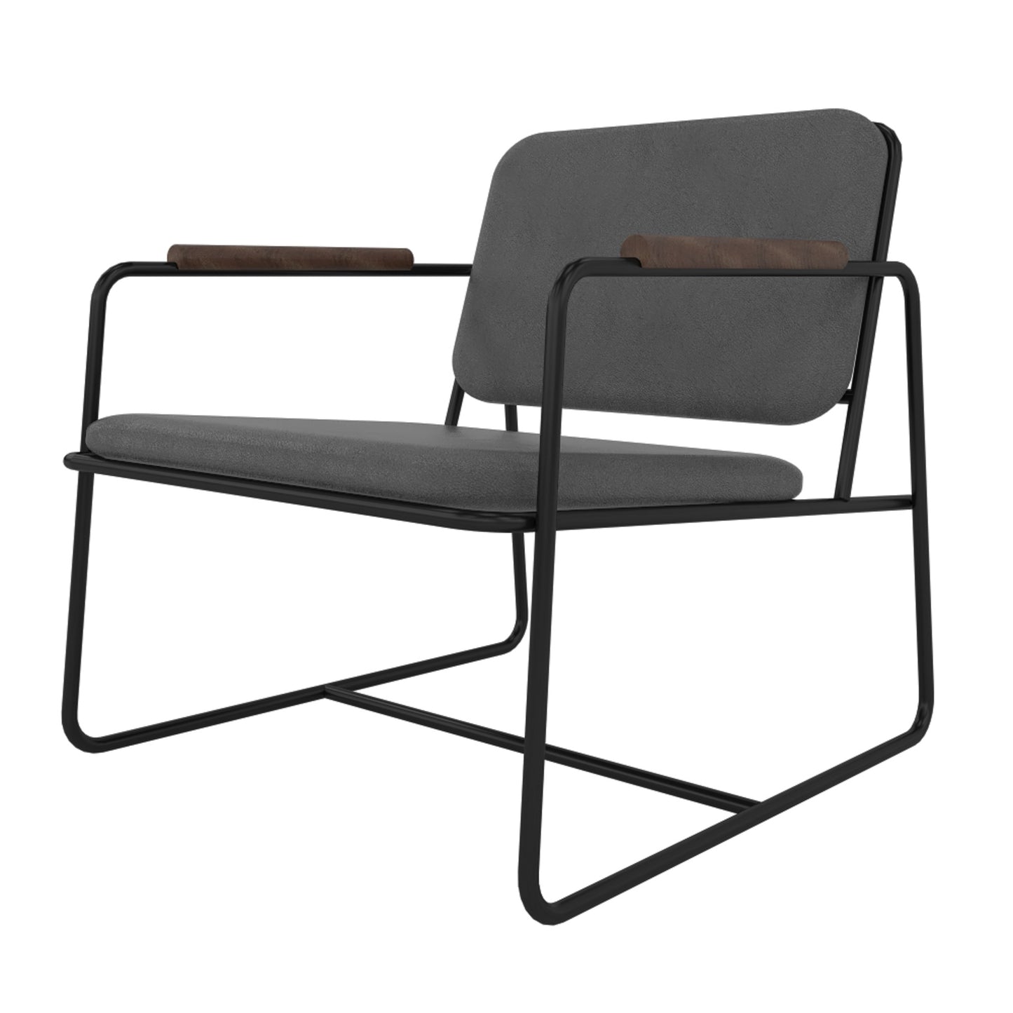 Manhattan Comfort Whythe PU Leather Low Accent Chair 2.0 in Black AC-5PZ-207