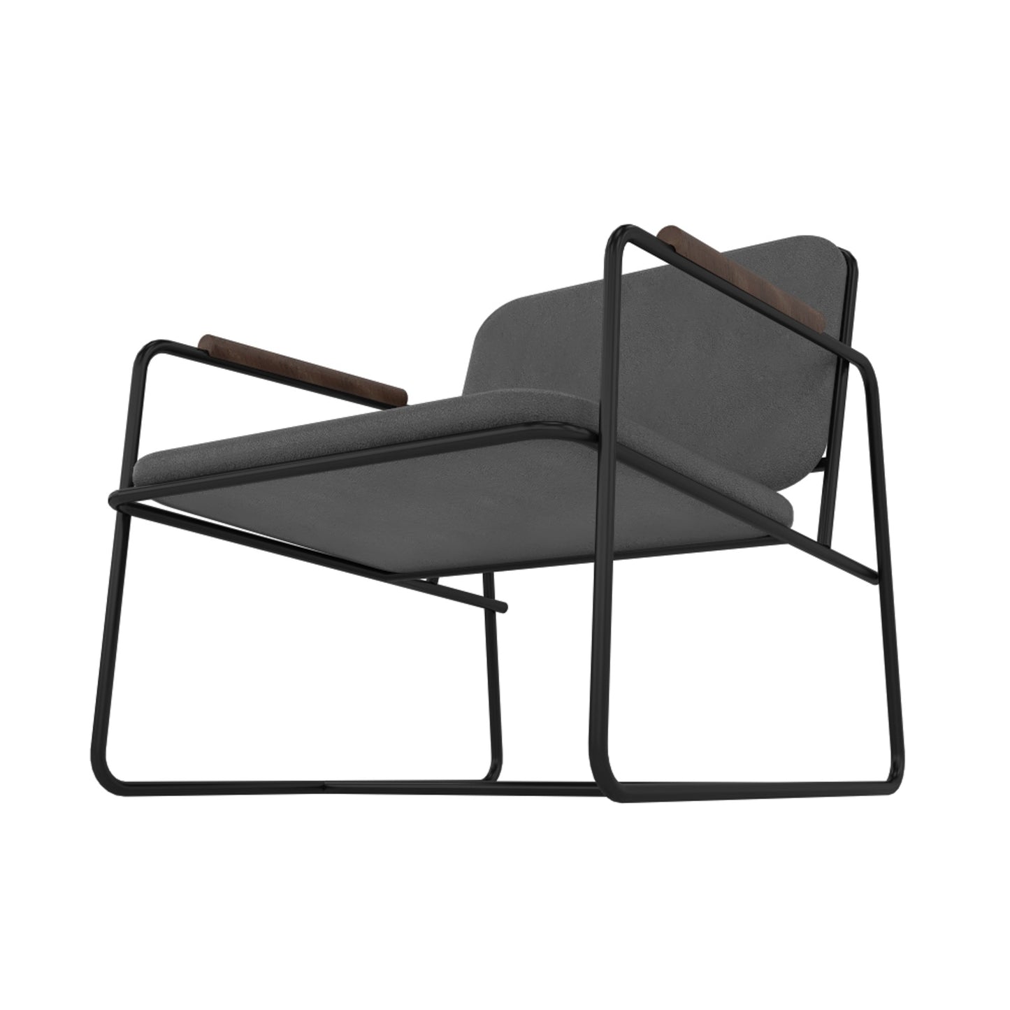 Manhattan Comfort Whythe PU Leather Low Accent Chair 2.0 in Black AC-5PZ-207