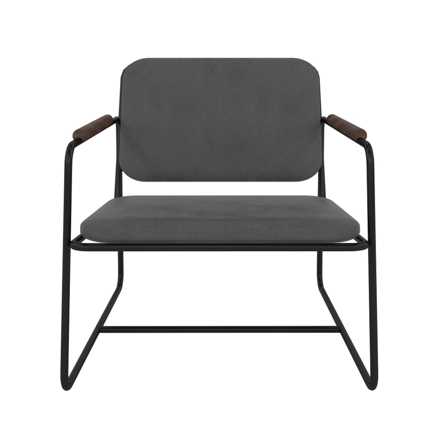 Manhattan Comfort Whythe PU Leather Low Accent Chair 2.0 in Black AC-5PZ-207