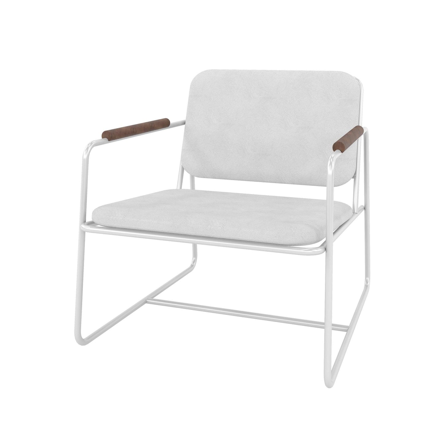 Manhattan Comfort Whythe PU Leather Low Accent Chair 2.0 in White AC-5PZ-208