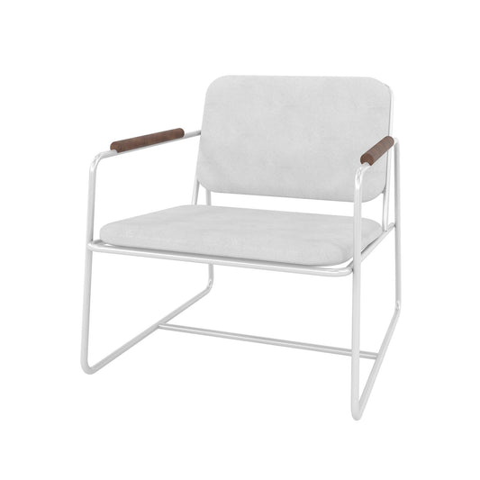 Manhattan Comfort Whythe PU Leather Low Accent Chair 2.0 in White AC-5PZ-208