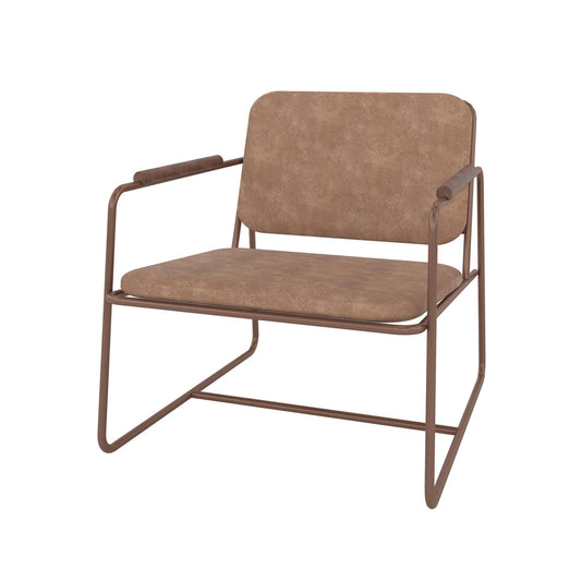 Manhattan Comfort Whythe PU Leather Low Accent Chair 2.0 in Corten AC-5PZ-217