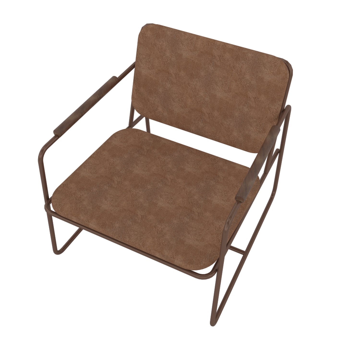 Manhattan Comfort Whythe PU Leather Low Accent Chair 2.0 in Corten AC-5PZ-217