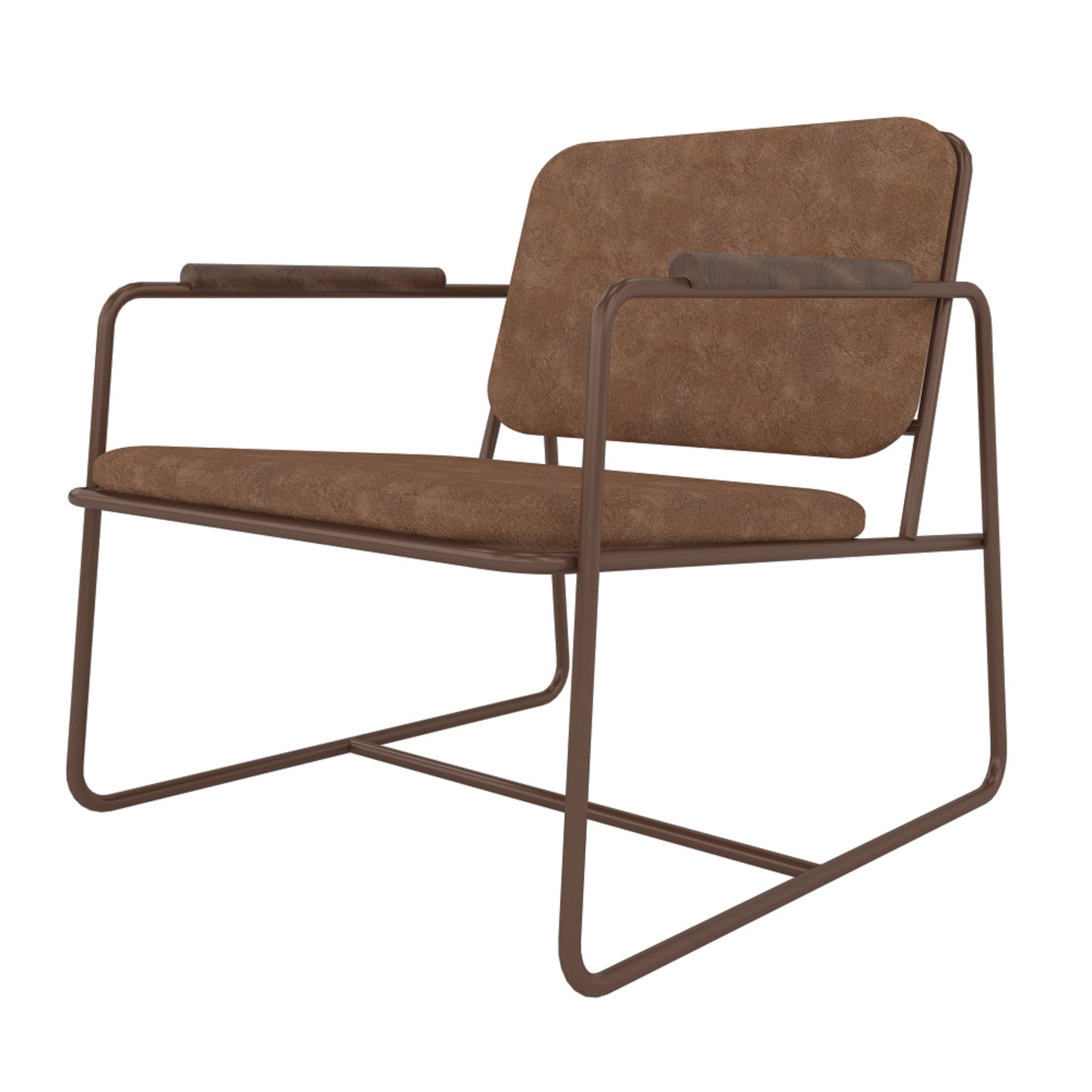 Manhattan Comfort Whythe PU Leather Low Accent Chair 2.0 in Corten AC-5PZ-217