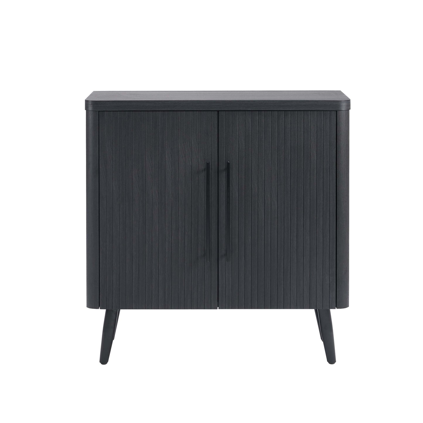 Jodie Mid-Century Modern 31" Fluted Accent Cabinet in Charcoal Gray AC001-GY