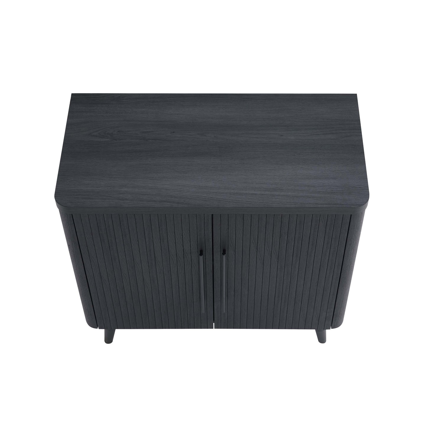 Jodie Mid-Century Modern 31" Fluted Accent Cabinet in Charcoal Gray AC001-GY
