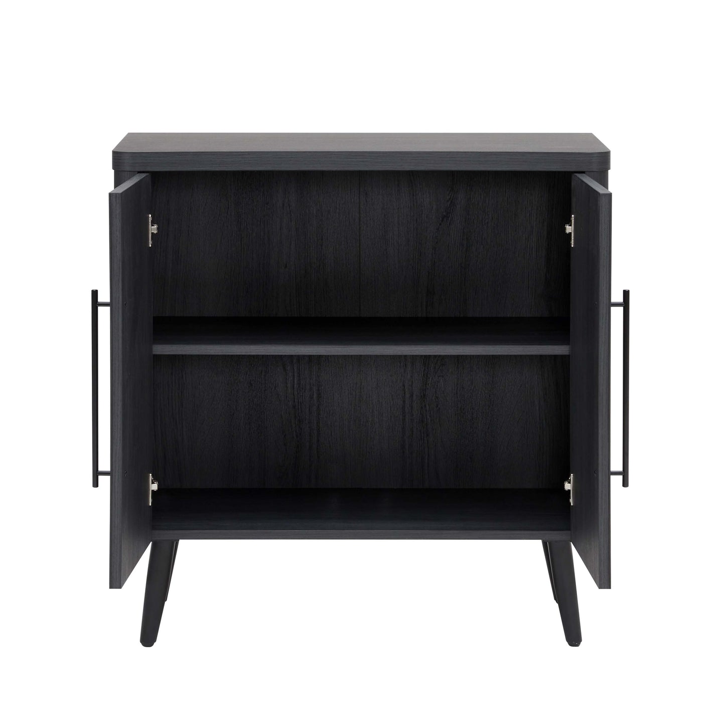 Jodie Mid-Century Modern 31" Fluted Accent Cabinet in Charcoal Gray AC001-GY