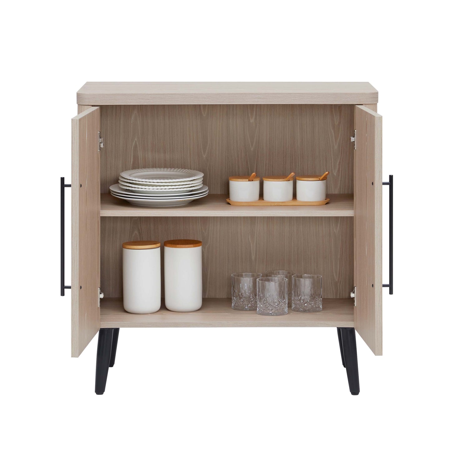 Manhattan Comfort Mid Century- Modern Jodie Accent Cabinet in Whitewashed Oak AC001-OK